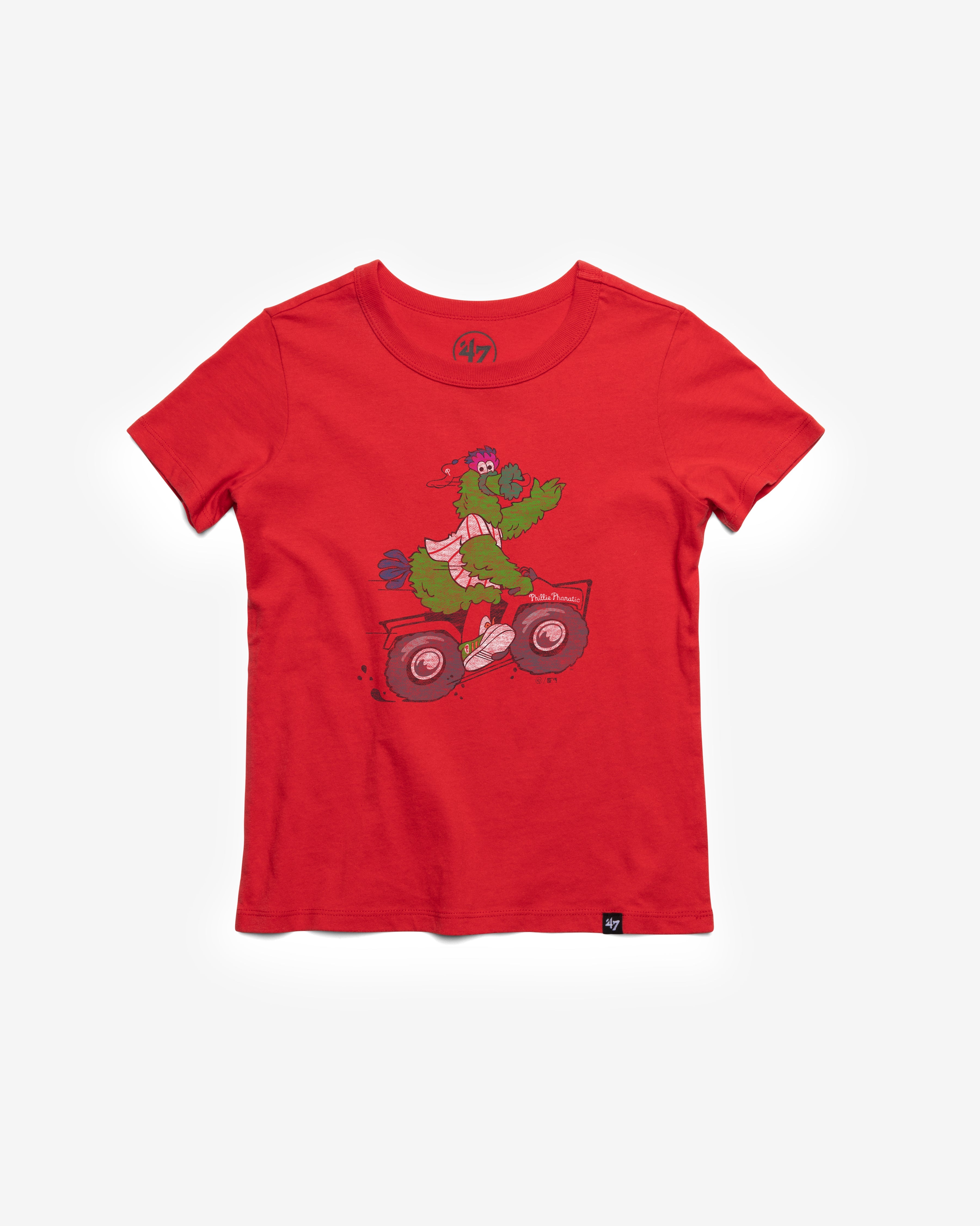 PHILADELPHIA PHILLIES MASCOT PREMIER '47 FRANKLIN TEE KIDS RACER RED