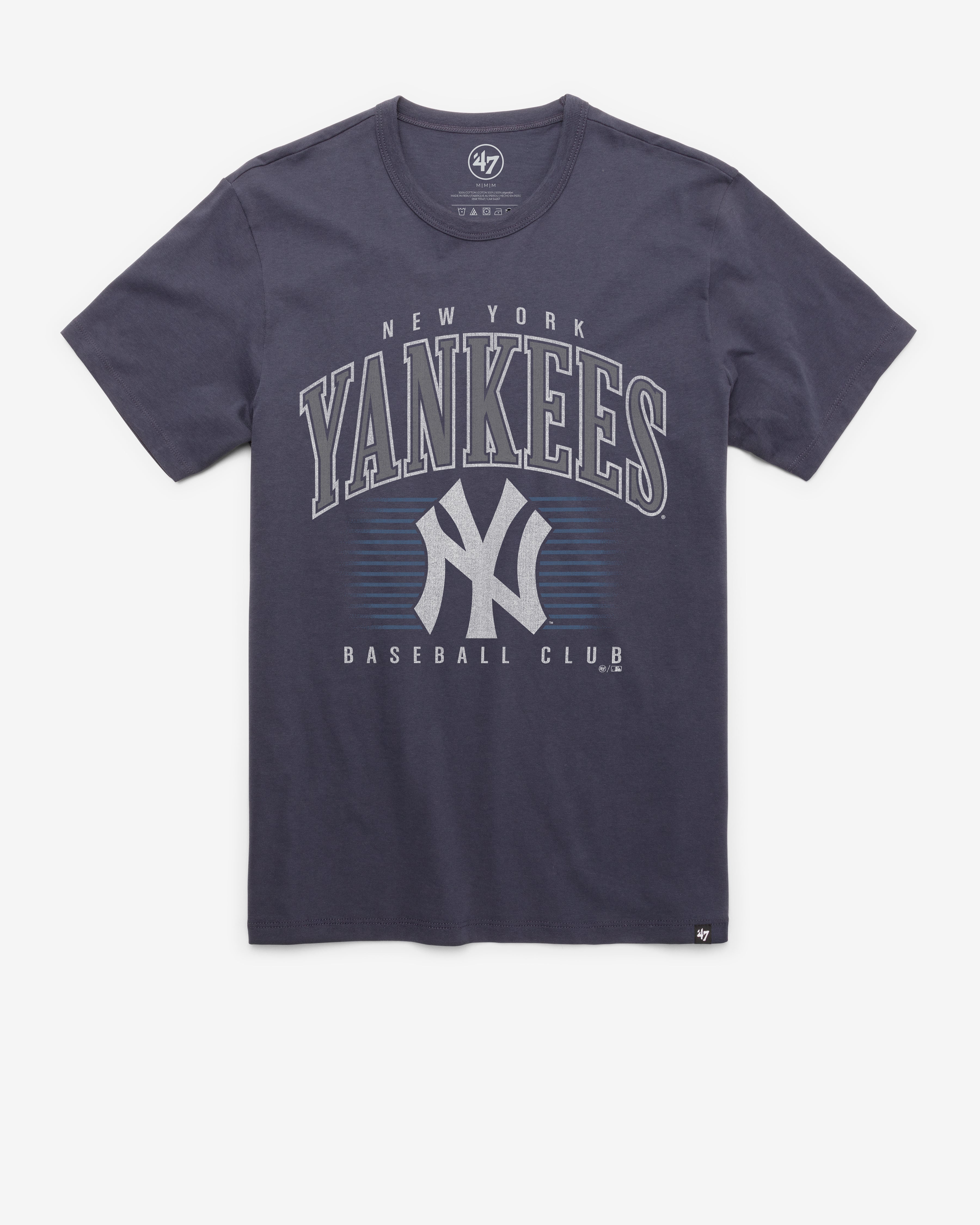 NEW YORK YANKEES COOPERSTOWN DOUBLE HEADER '47 FRANKLIN TEE ATLAS BLUE