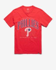 PHILADELPHIA PHILLIES COOPERSTOWN DOUBLE HEADER '47 FRANKLIN TEE RACER RED