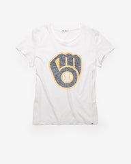 MILWAUKEE BREWERS CITY CONNECT PREMIER '47 FRANKIE TEE WOMENS WHITE WASH