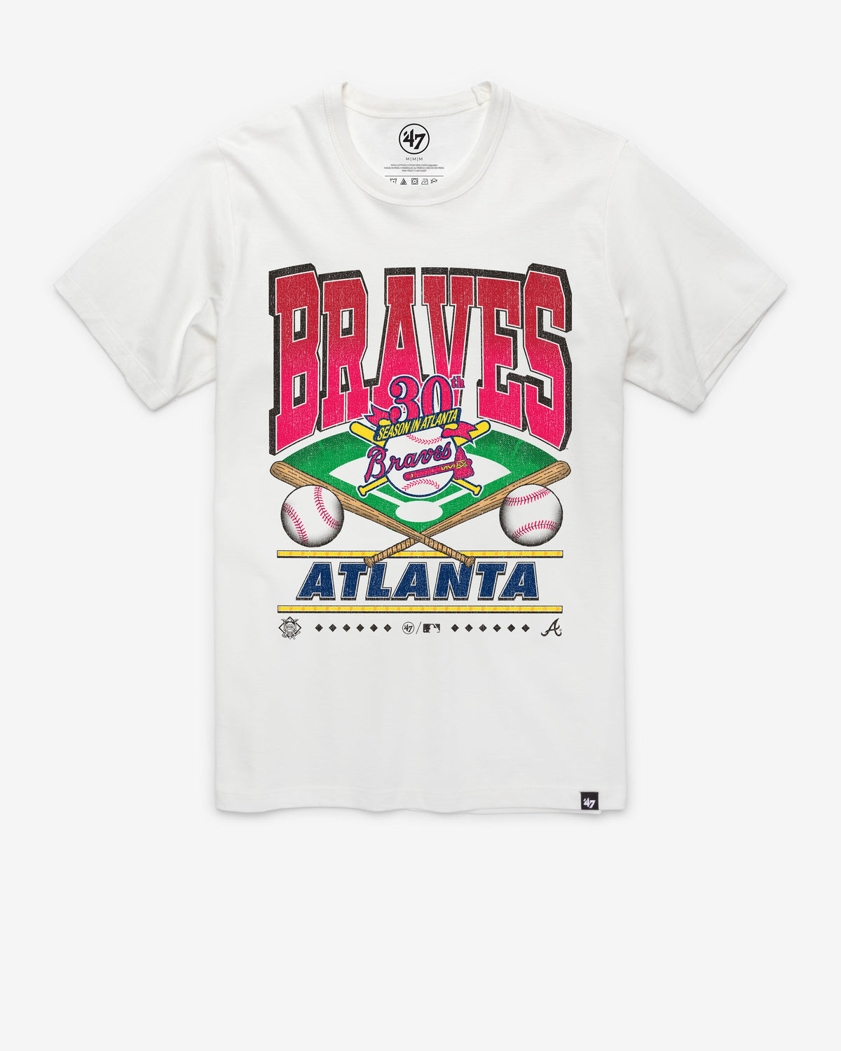 ATLANTA BRAVES STRAIGHT SHOT '47 FRANKLIN TEE WHITE WASH