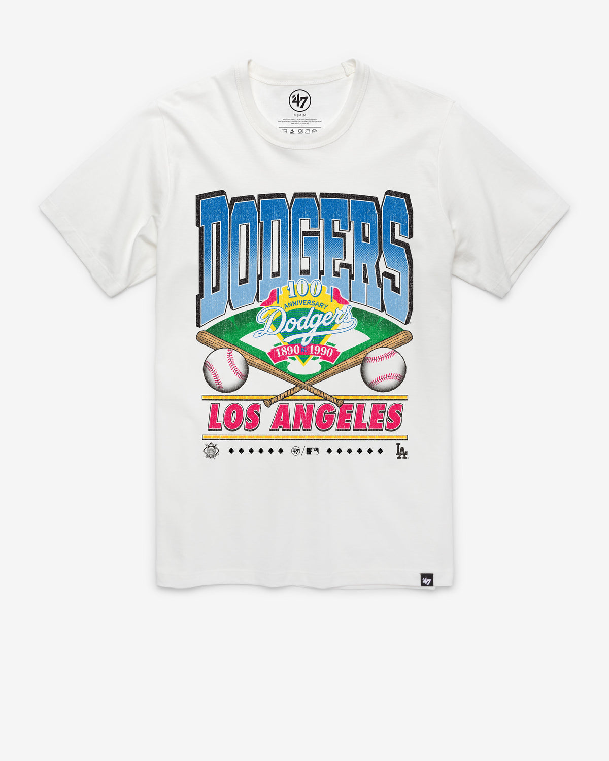 LOS ANGELES DODGERS STRAIGHT SHOT '47 FRANKLIN TEE WHITE WASH