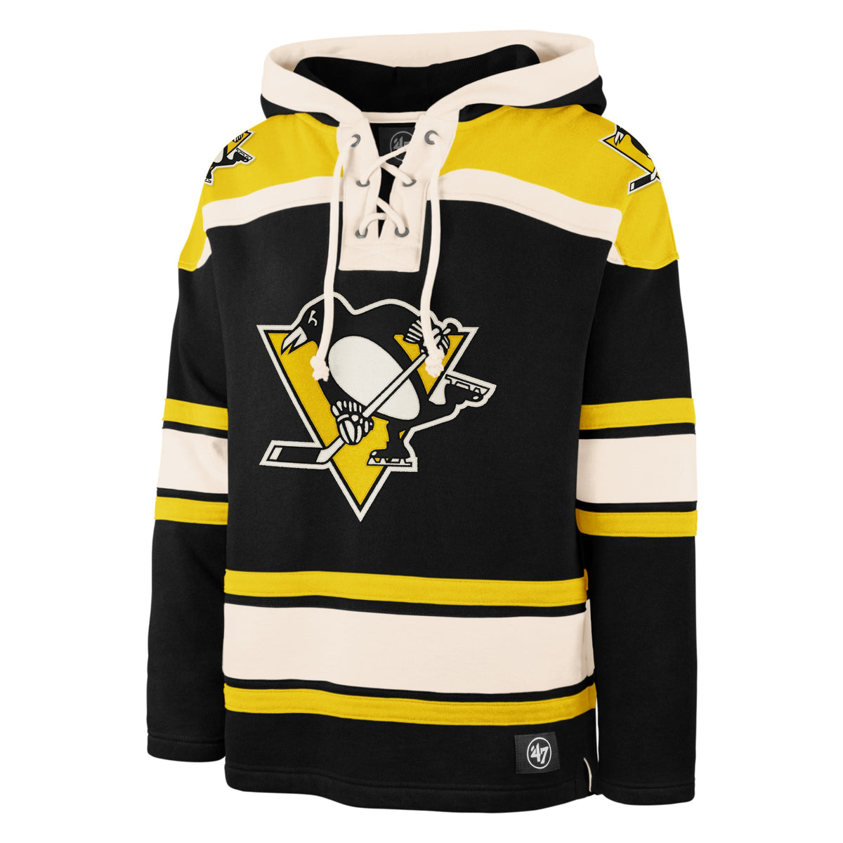PITTSBURGH PENGUINS '47 SUPERIOR LACER PULLOVER HOOD JET BLACK