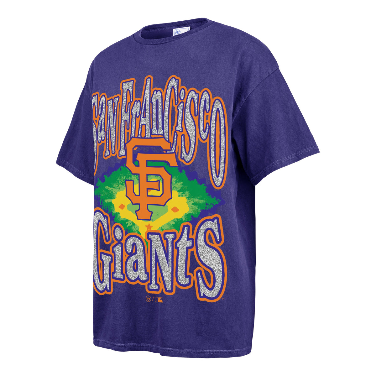 SAN FRANCISCO GIANTS FLASHING LIGHTS VINTAGE '47 BOYFRIEND TEE WOMENS DEEP SPACE