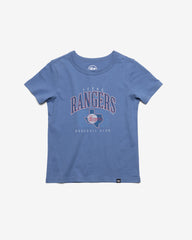 TEXAS RANGERS COOPERSTOWN DOUBLE HEADER '47 FRANKLIN TEE KIDS CADET BLUE