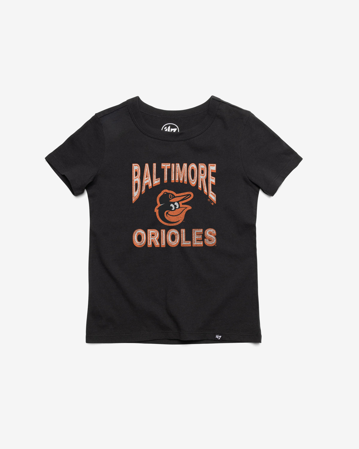 BALTIMORE ORIOLES FAN OUT '47 FRANKLIN TEE KIDS FLINT BLACK