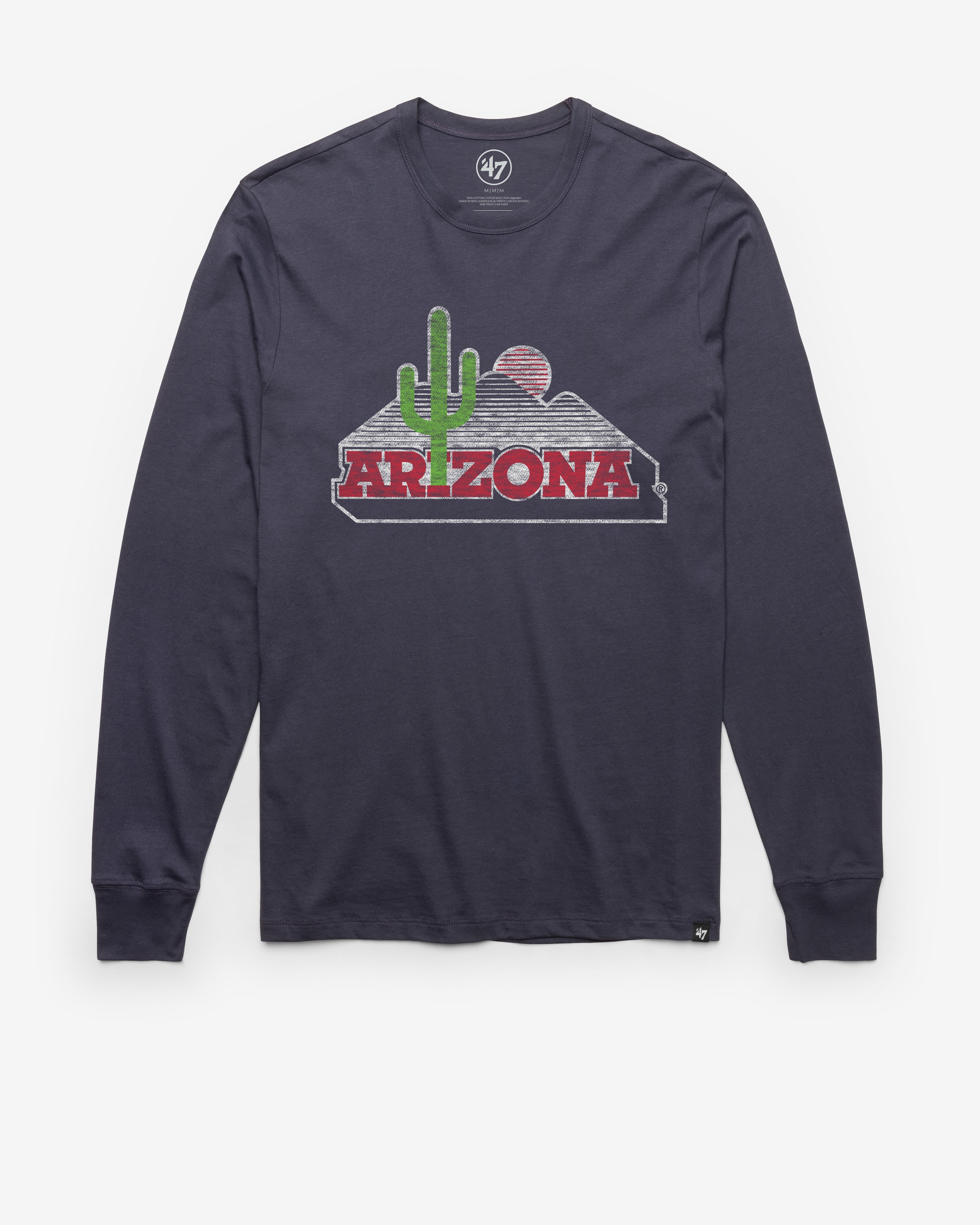 ARIZONA WILDCATS CACTUS VINTAGE PREMIER '47 FRANKLIN LONG SLEEVE TEE ATLAS BLUE