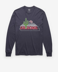 ARIZONA WILDCATS CACTUS VINTAGE PREMIER '47 FRANKLIN LONG SLEEVE TEE ATLAS BLUE