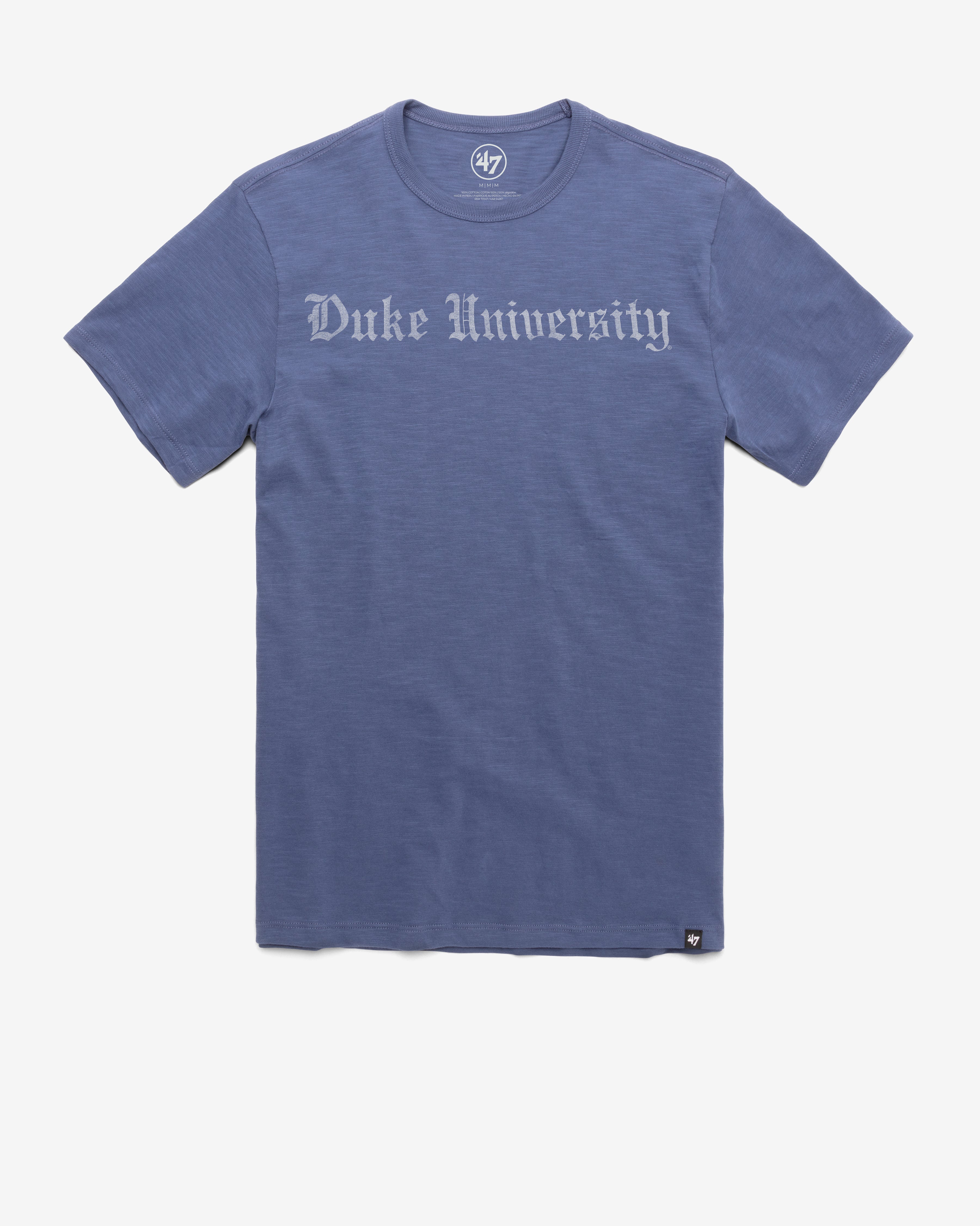 DUKE BLUE DEVILS GRIT WORDMARK '47 SCRUM TEE BLEACHER BLUE