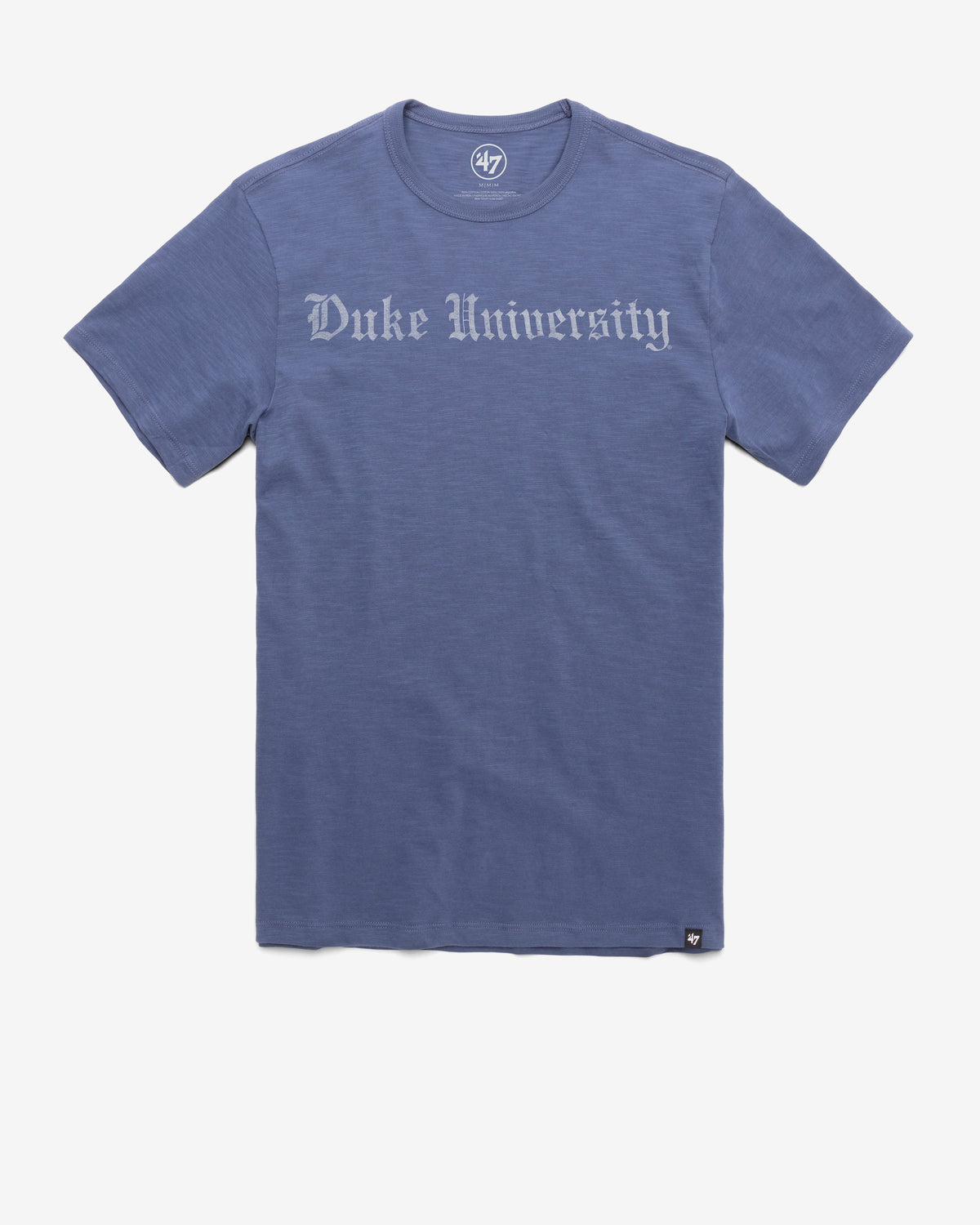 DUKE BLUE DEVILS GRIT WORDMARK '47 SCRUM TEE BLEACHER BLUE