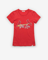 ST. LOUIS CARDINALS CITY CONNECT PREMIER '47 FRANKIE TEE WOMENS RACER RED