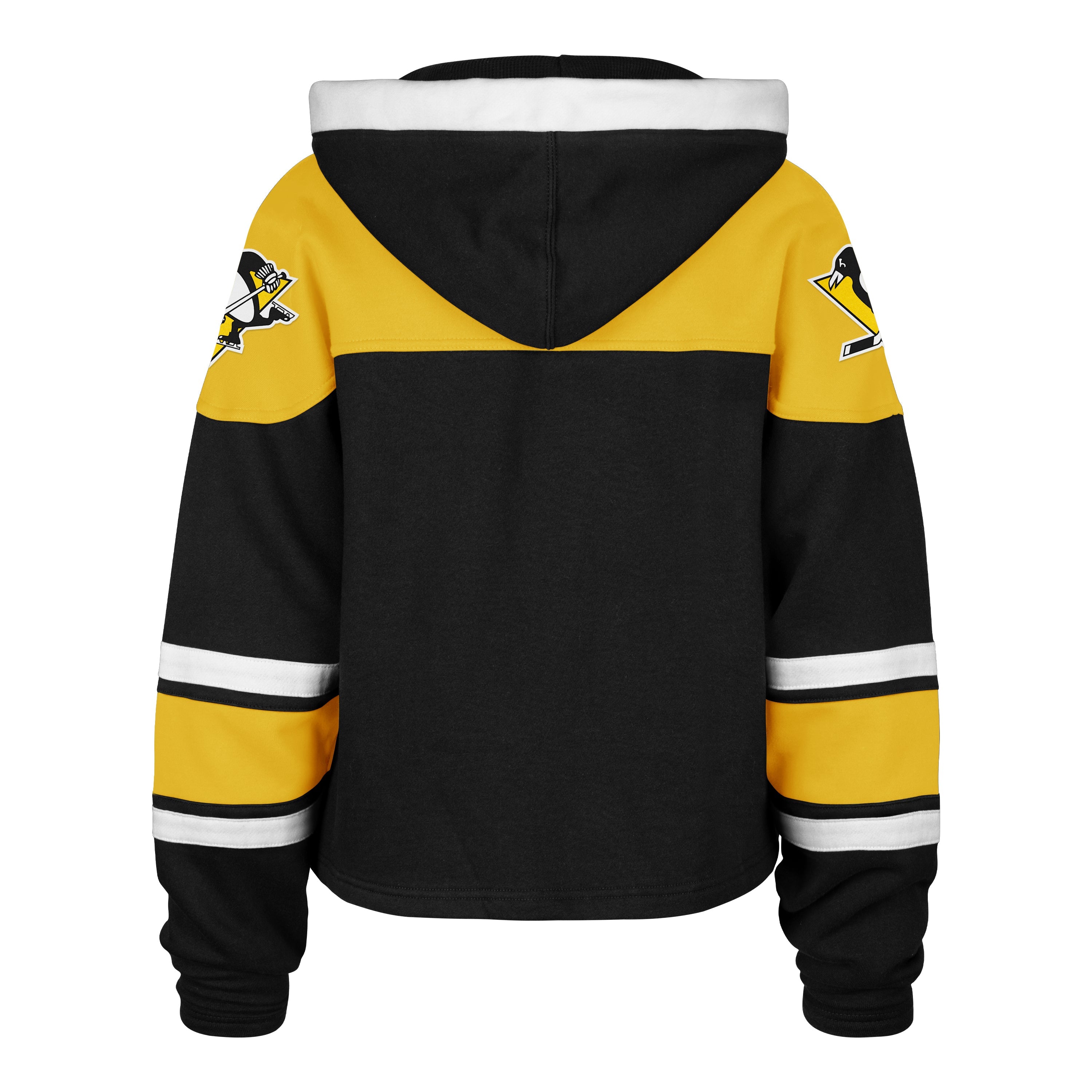 PITTSBURGH PENGUINS CROPPED SUPERIOR '47 LACER HOOD WOMENS JET BLACK