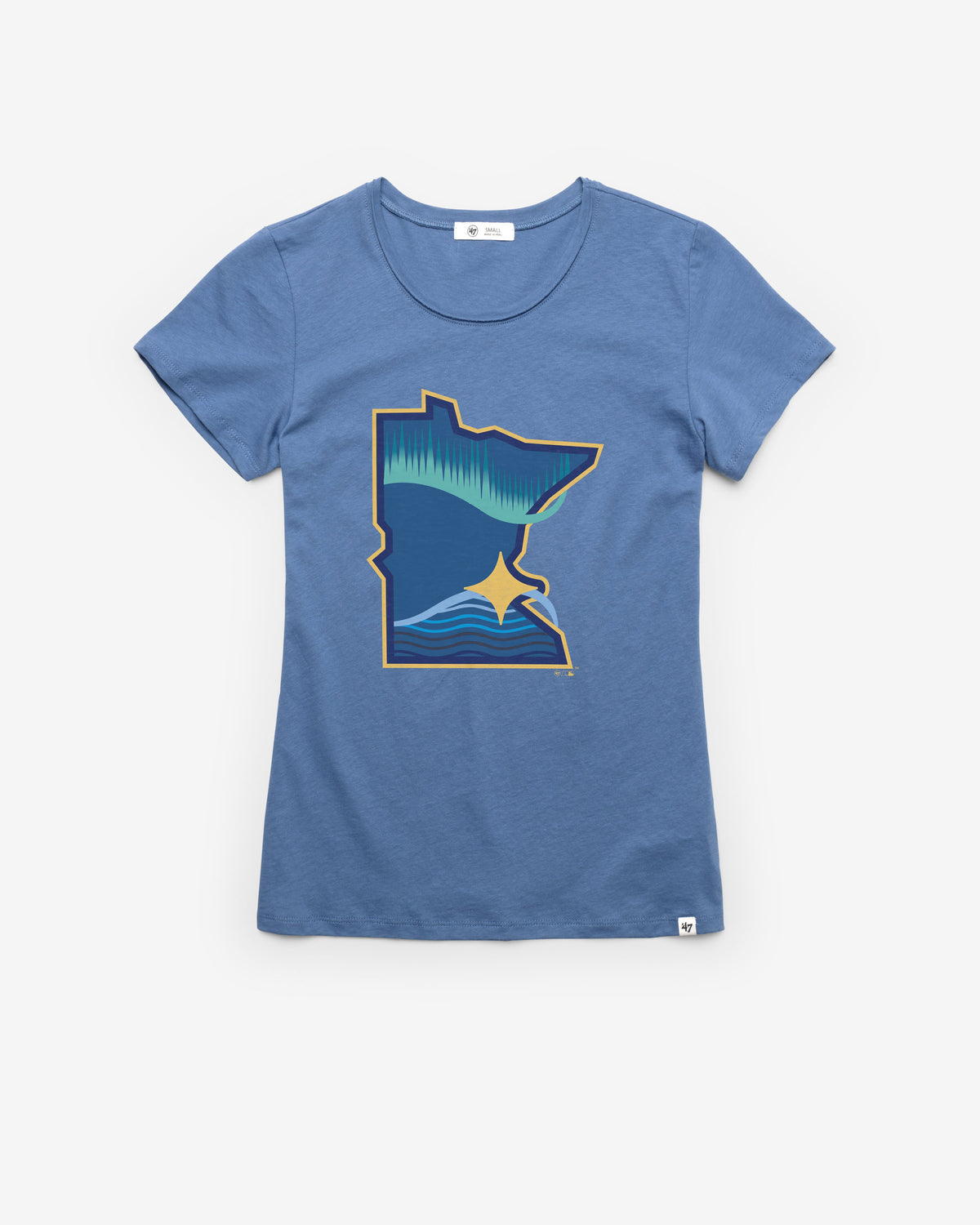 MINNESOTA TWINS CITY CONNECT PREMIER '47 FRANKIE TEE WOMENS CADET BLUE