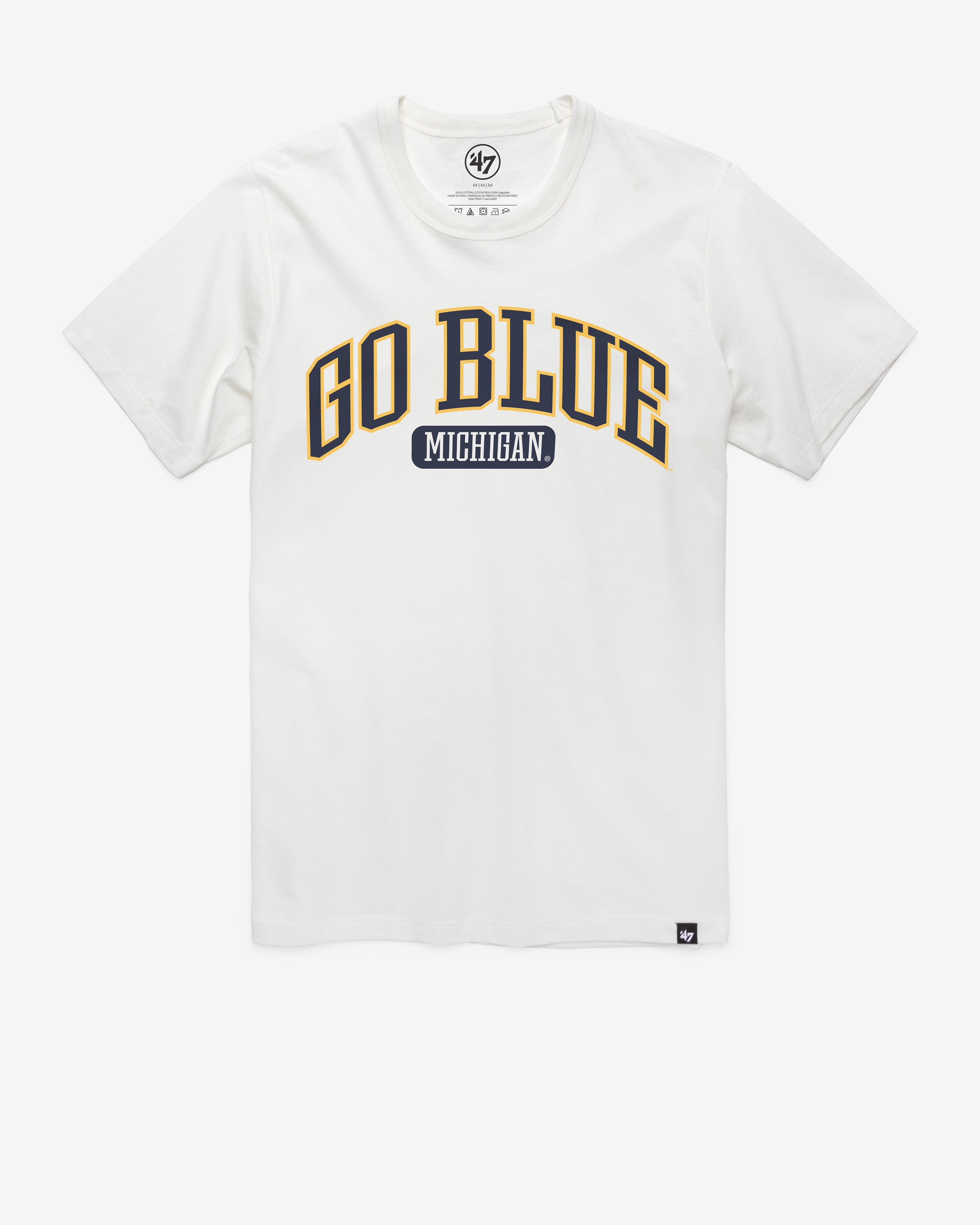 MICHIGAN WOLVERINES LOCAL ARCH '47 FRANKLIN TEE WHITE WASH