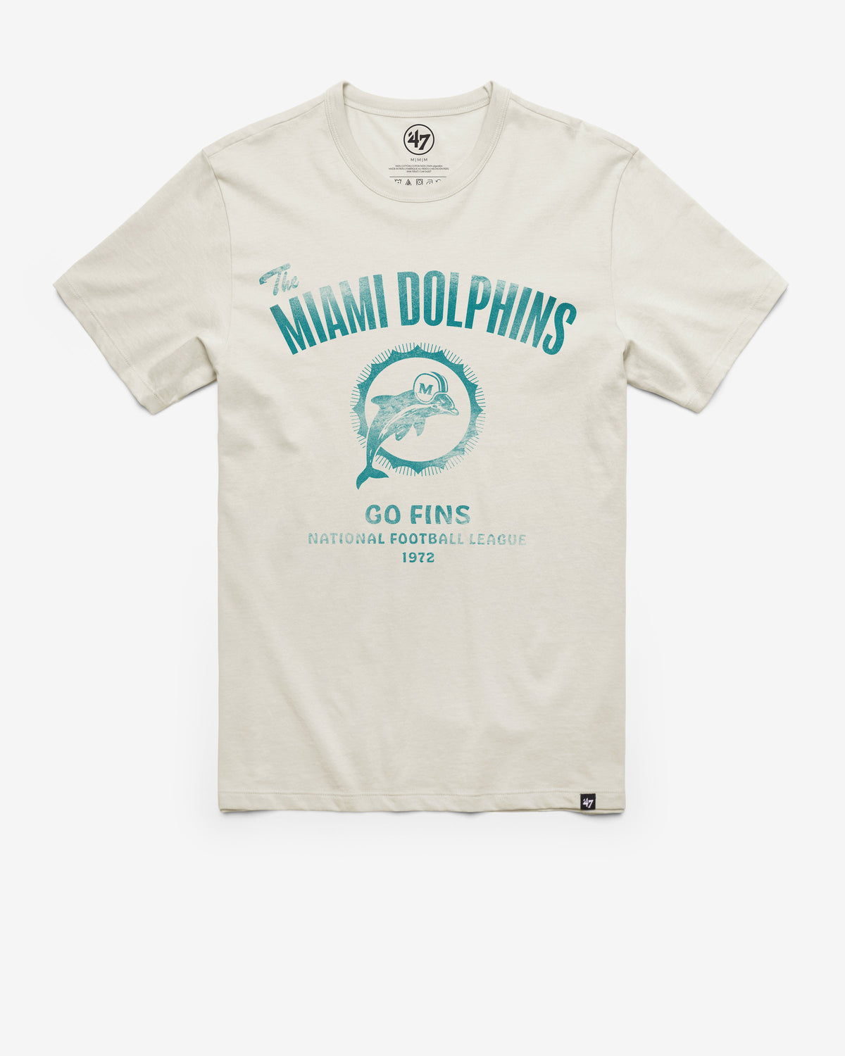 MIAMI DOLPHINS HISTORIC WIDE OPEN '47 FRANKLIN TEE DUNE
