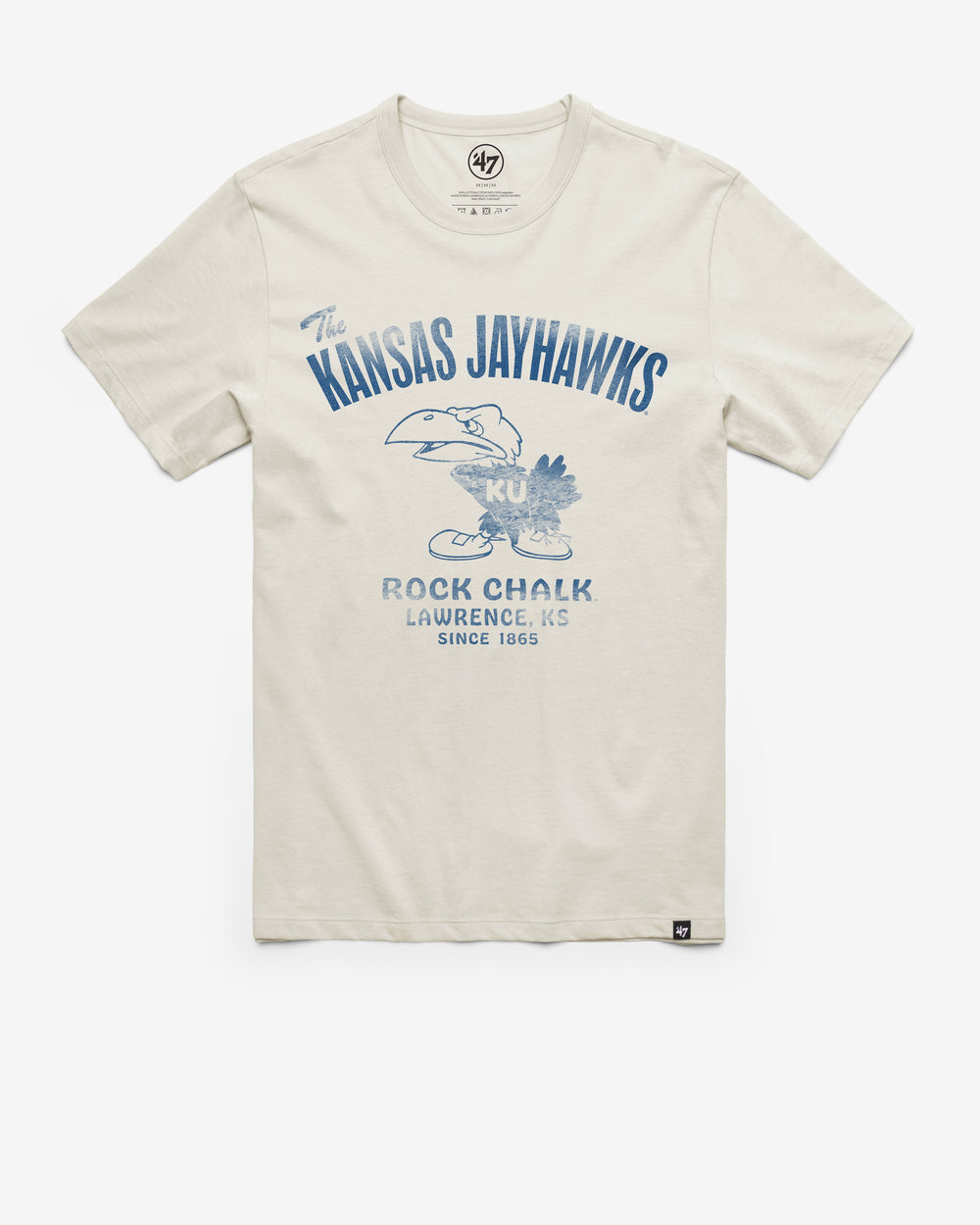 KANSAS JAYHAWKS VINTAGE WIDE OPEN '47 FRANKLIN TEE DUNE