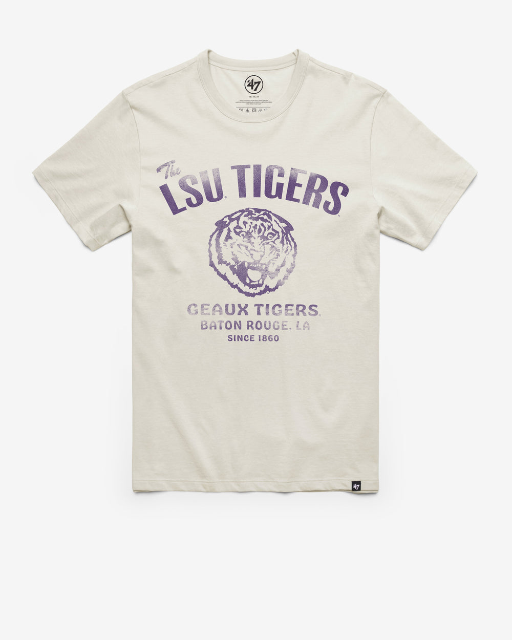 LOUISIANA STATE TIGERS LSU VINTAGE WIDE OPEN '47 FRANKLIN TEE DUNE
