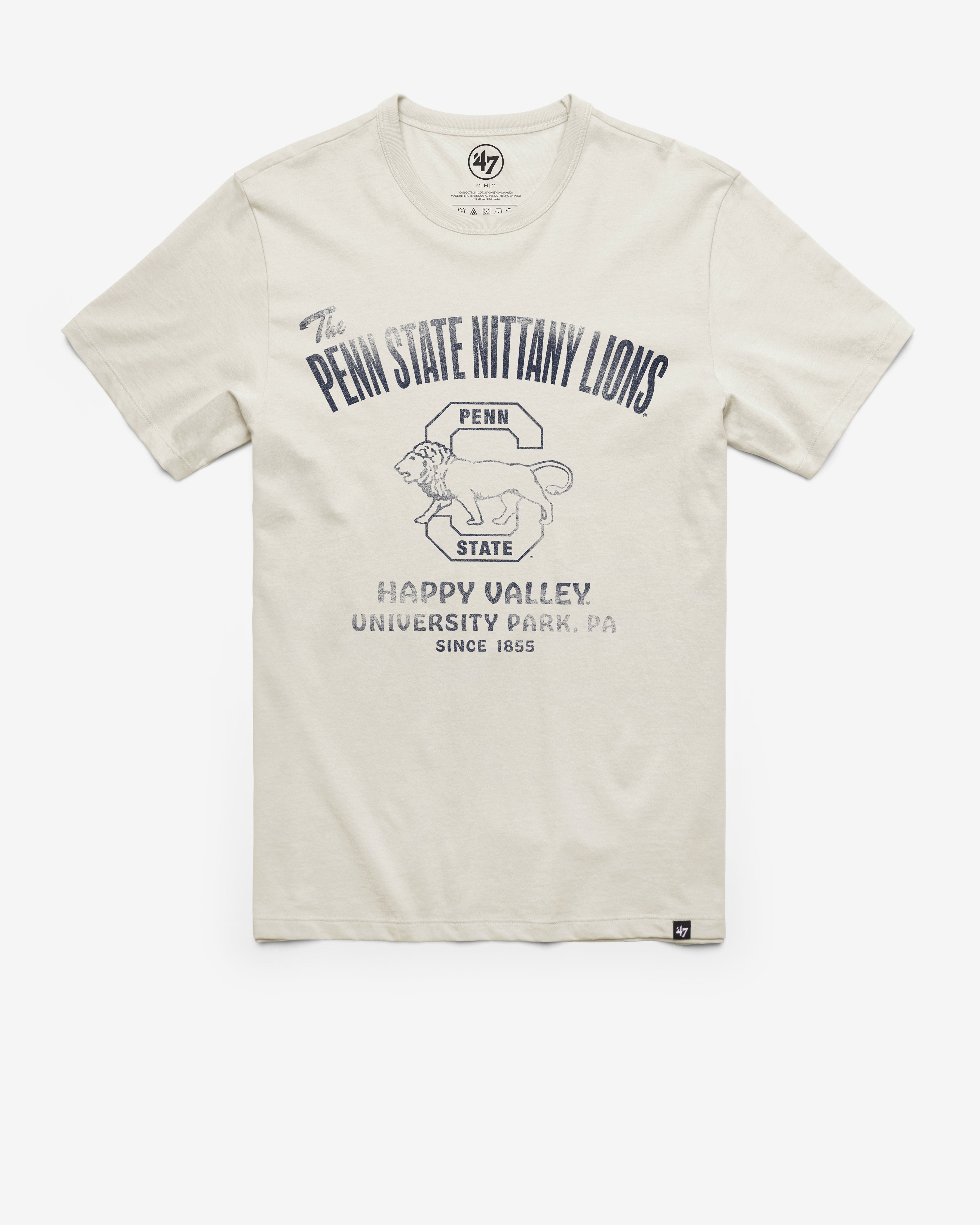 PENN STATE NITTANY LIONS VINTAGE WIDE OPEN '47 FRANKLIN TEE DUNE