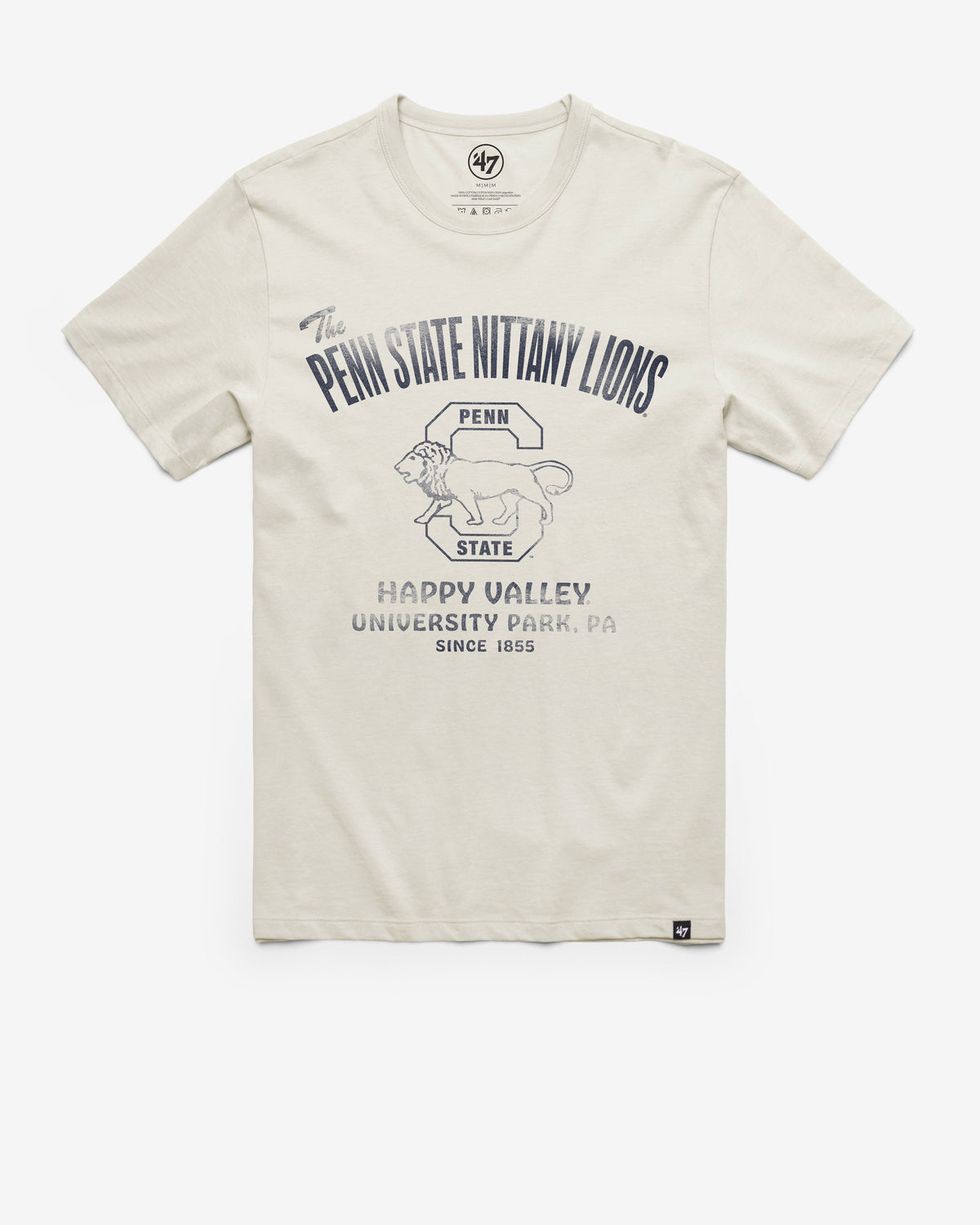 PENN STATE NITTANY LIONS VINTAGE WIDE OPEN '47 FRANKLIN TEE DUNE