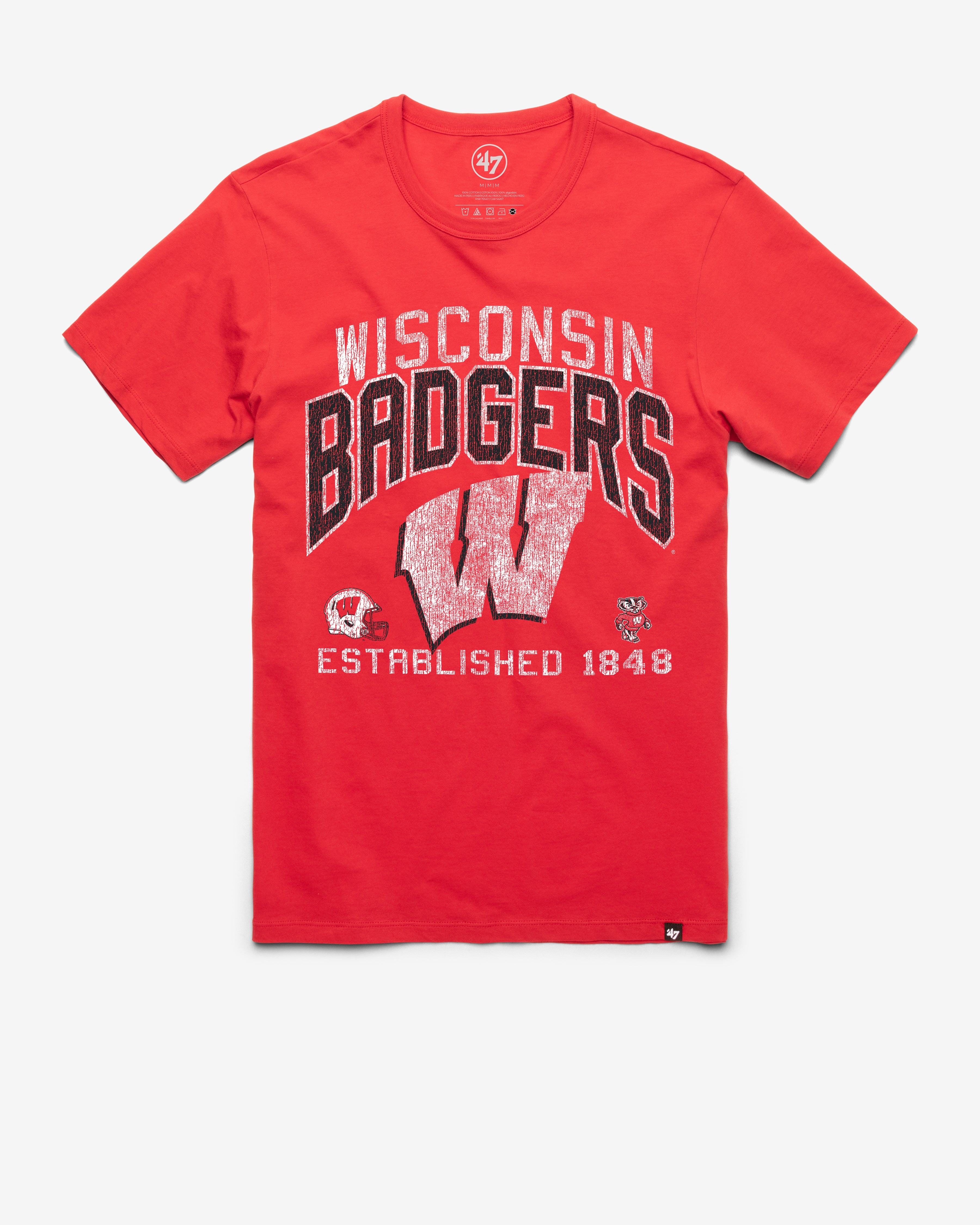 WISCONSIN BADGERS TURNED UP '47 FRANKLIN TEE RACER RED