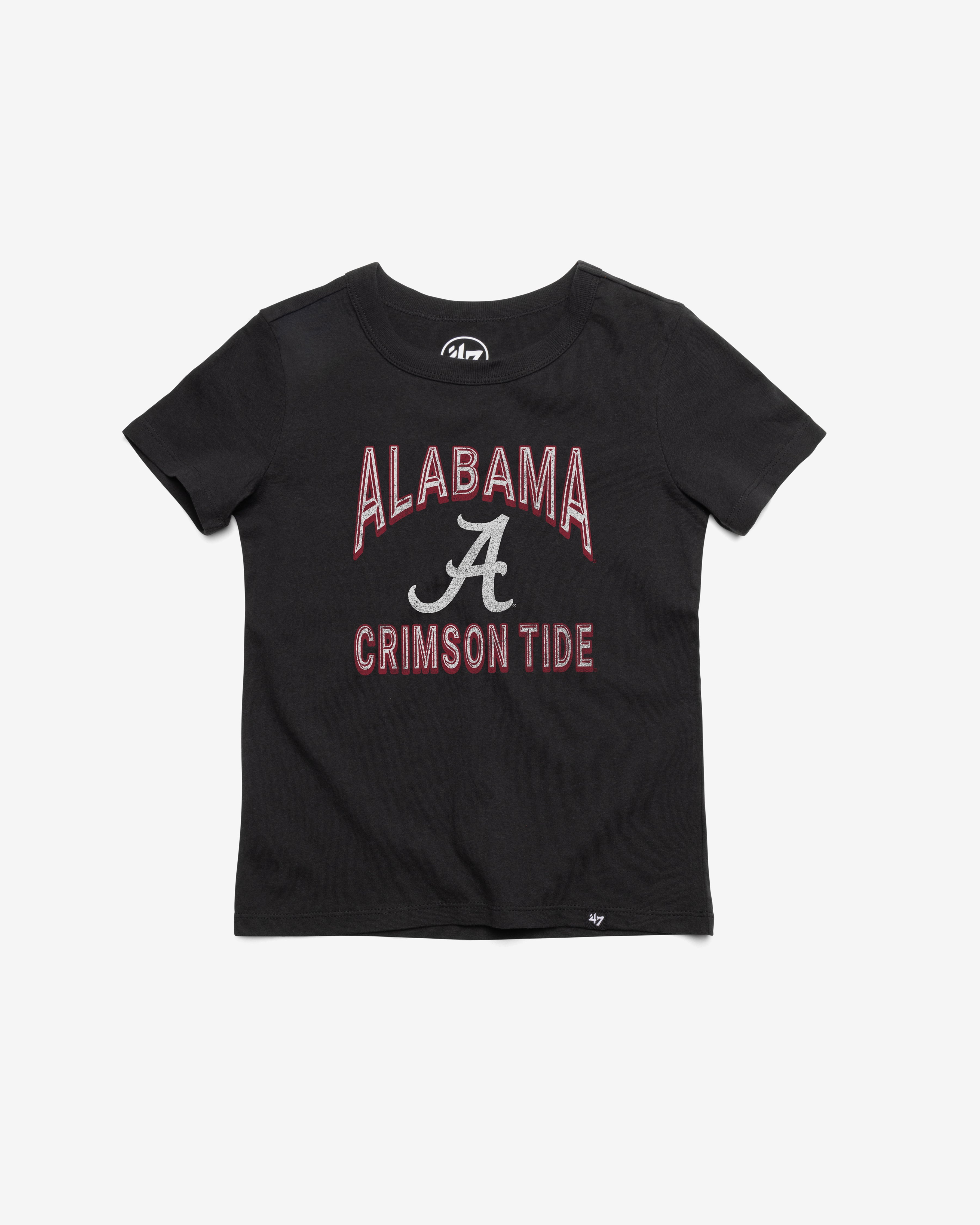 ALABAMA CRIMSON TIDE FAN OUT '47 FRANKLIN TEE KIDS FLINT BLACK