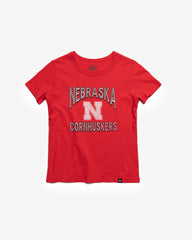 NEBRASKA CORNHUSKERS FAN OUT '47 FRANKLIN TEE KIDS RACER RED