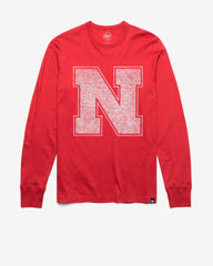 NEBRASKA CORNHUSKERS PREMIER '47 FRANKLIN LONG SLEEVE TEE RACER RED