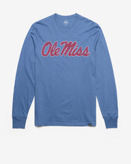 MISSISSIPPI REBELS PREMIER '47 FRANKLIN LONG SLEEVE TEE CADET BLUE