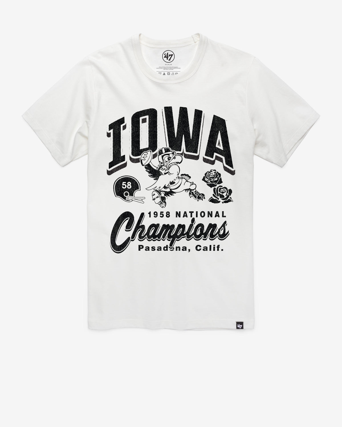 IOWA HAWKEYES MONOCHROME '47 FRANKLIN TEE WHITE WASH