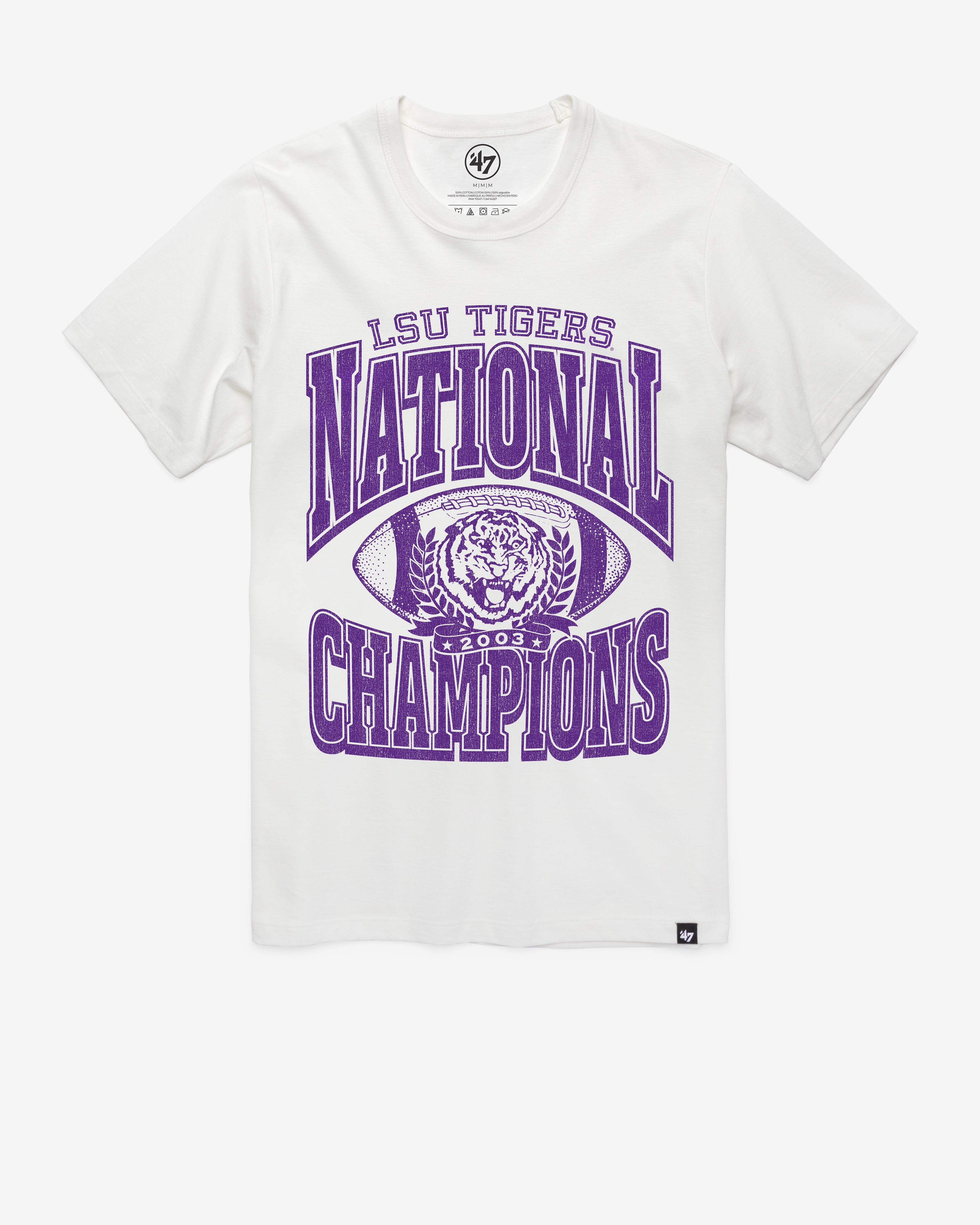 LOUISIANA STATE TIGERS LSU MONOCHROME '47 FRANKLIN TEE WHITE WASH