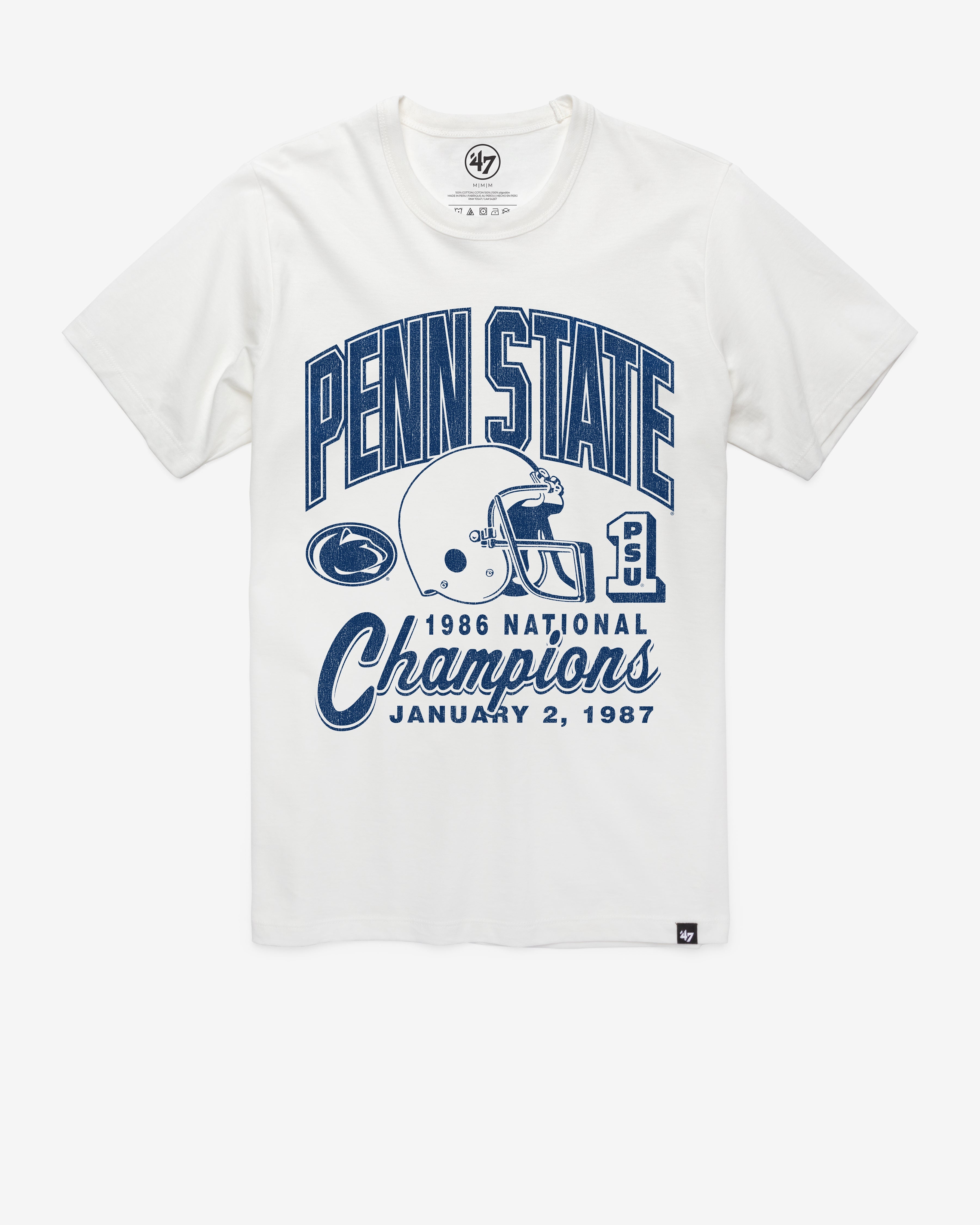 PENN STATE NITTANY LIONS MONOCHROME '47 FRANKLIN TEE WHITE WASH