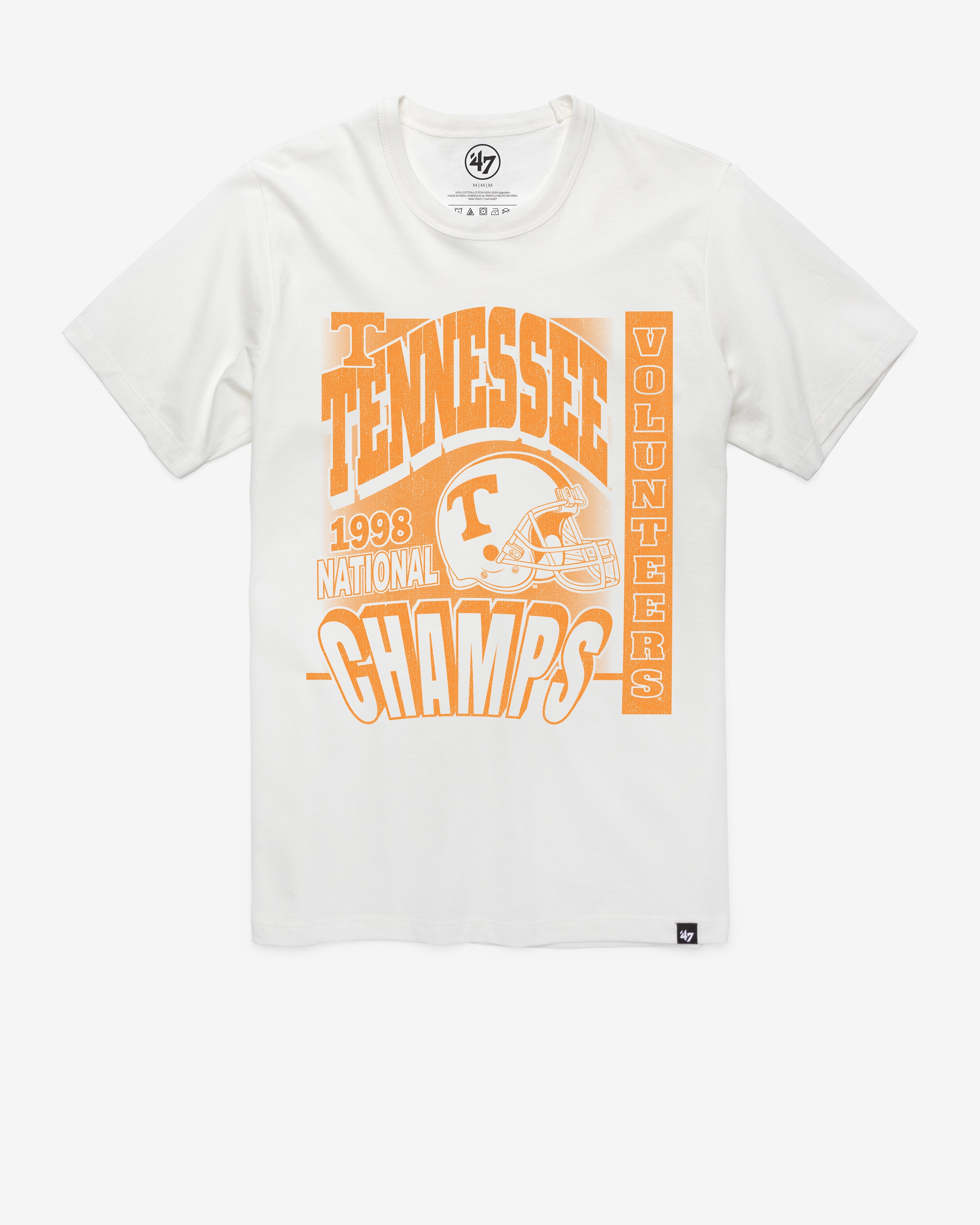 TENNESSEE VOLUNTEERS MONOCHROME '47 FRANKLIN TEE WHITE WASH