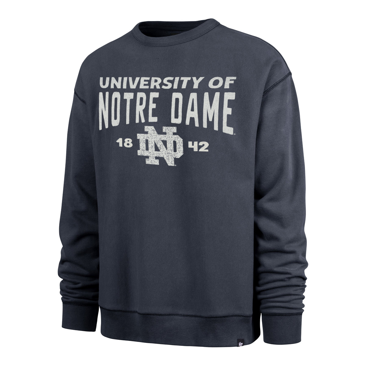 NOTRE DAME FIGHTING IRISH DUSTED WINDSOR '47 RIVER CREW DUSTED MIDNIGHT