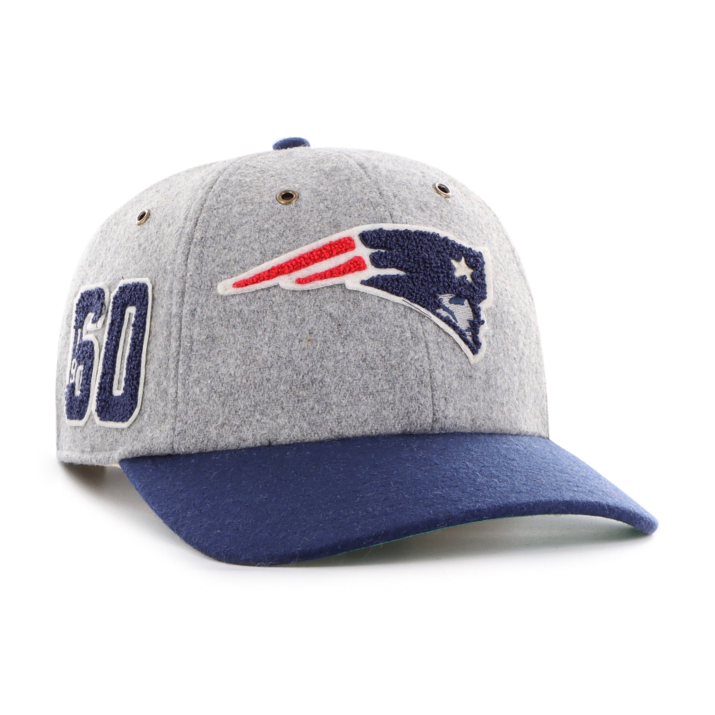 NEW ENGLAND PATRIOTS OFF CAMPUS '47 CLEAN UP MID FIT GRAY