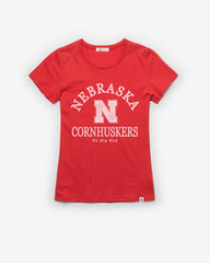 NEBRASKA CORNHUSKERS FRESH START '47 FRANKIE TEE WOMENS RACER RED