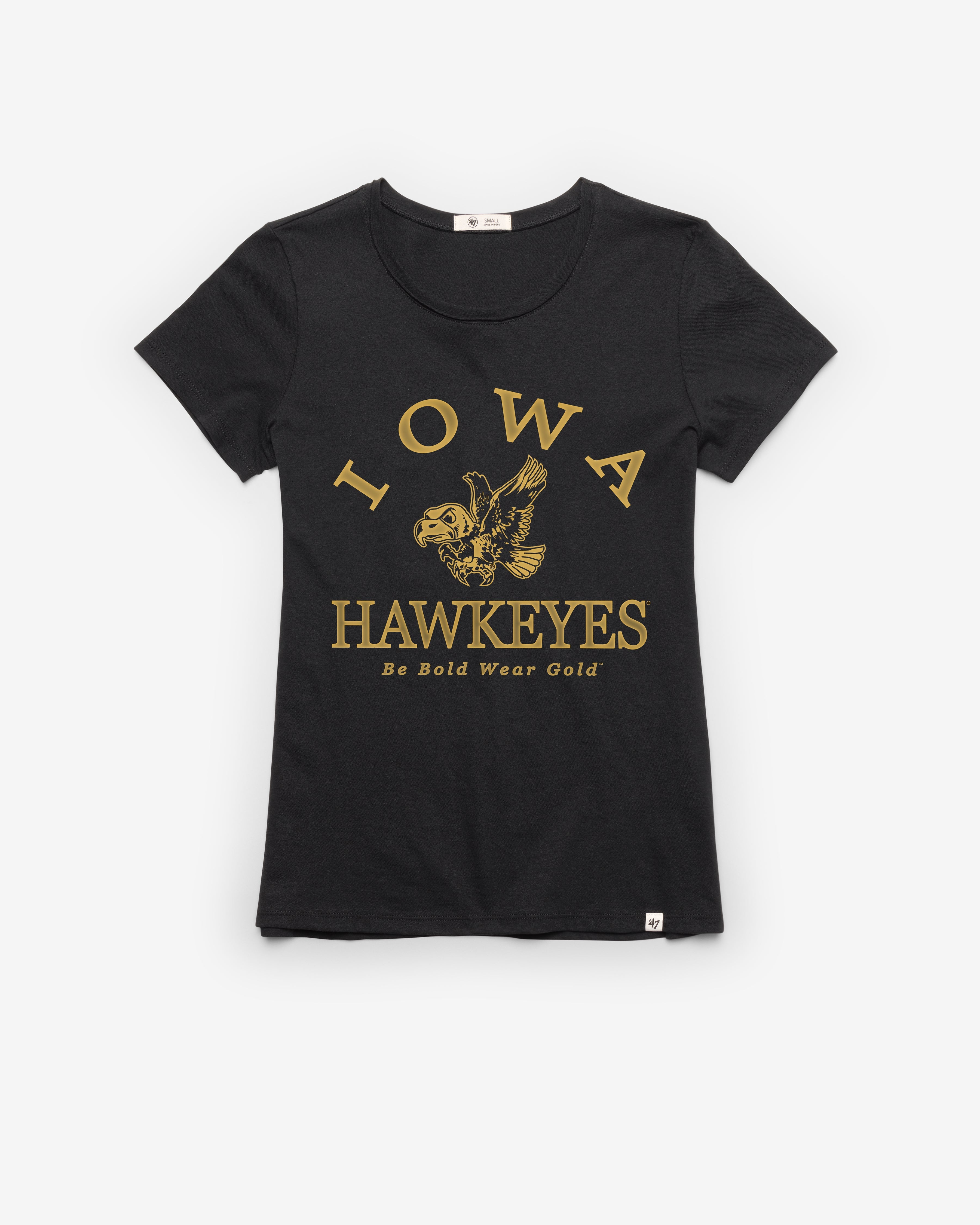 IOWA HAWKEYES VINTAGE FRESH START '47 FRANKIE TEE WOMENS FLINT BLACK