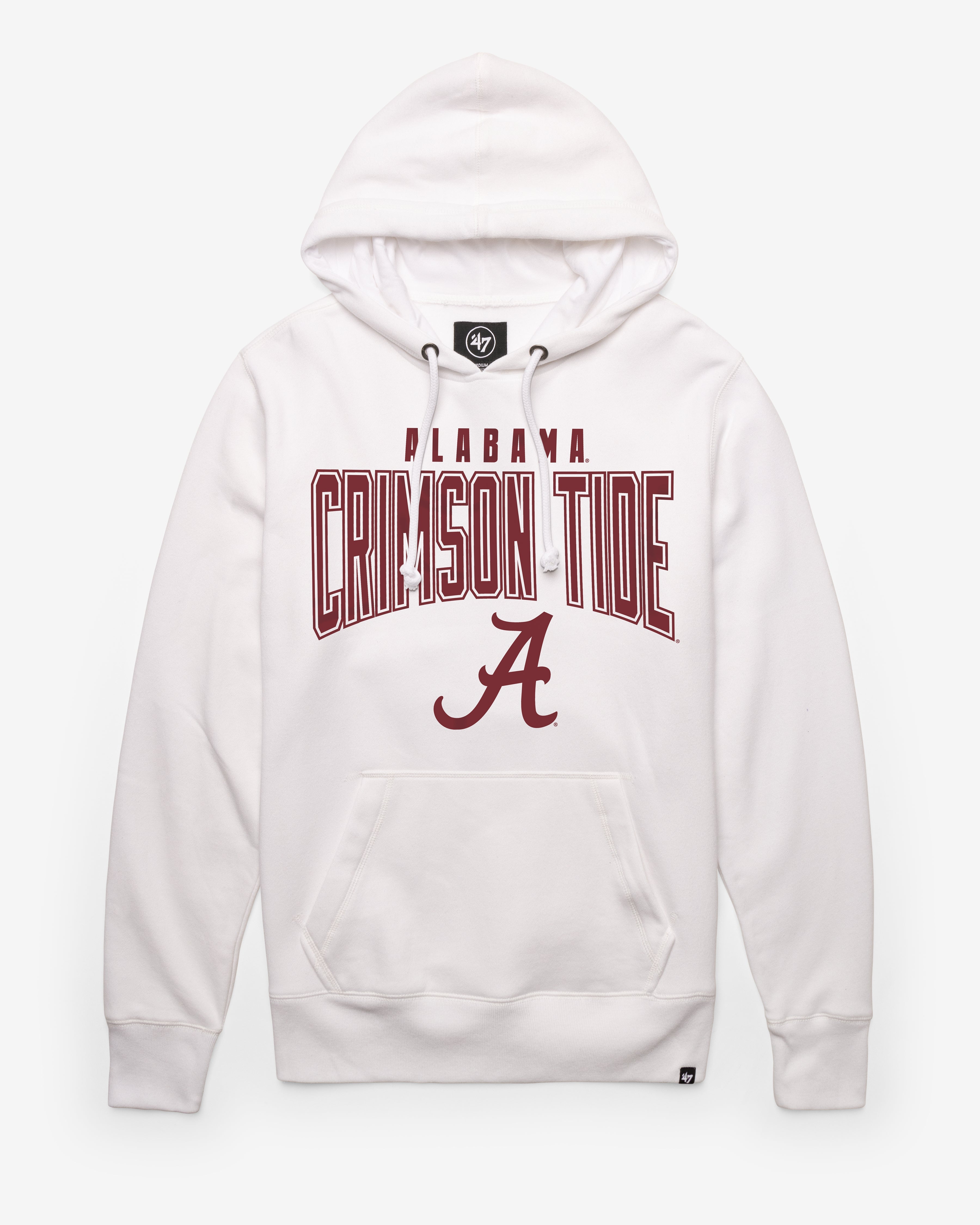 ALABAMA CRIMSON TIDE TEAM ELEMENTS ARCH '47 HEADLINE HOOD WHITE WASH