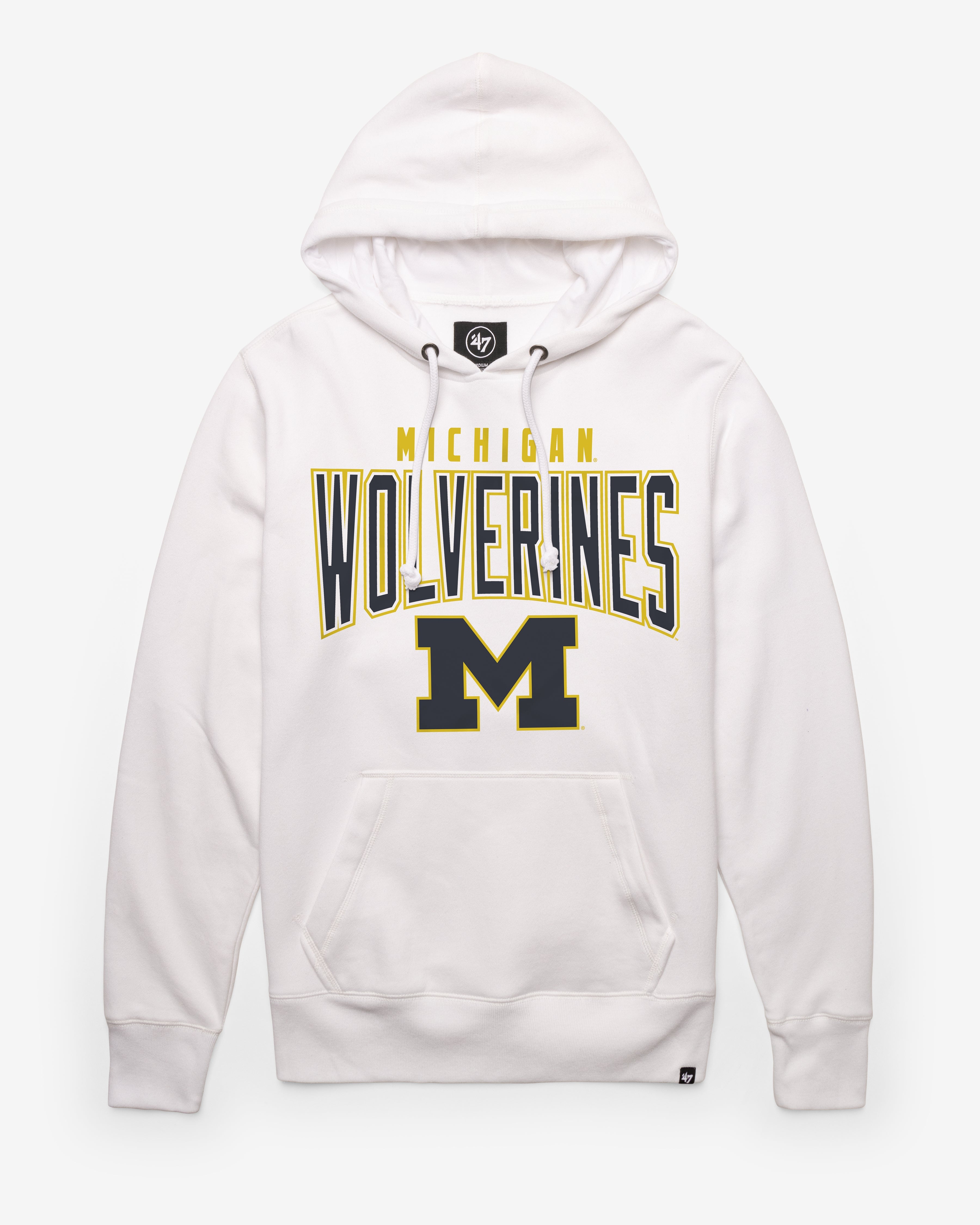 MICHIGAN WOLVERINES TEAM ELEMENTS ARCH '47 HEADLINE HOOD WHITE WASH