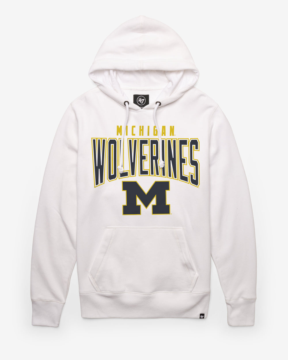 MICHIGAN WOLVERINES TEAM ELEMENTS ARCH '47 HEADLINE HOOD WHITE WASH