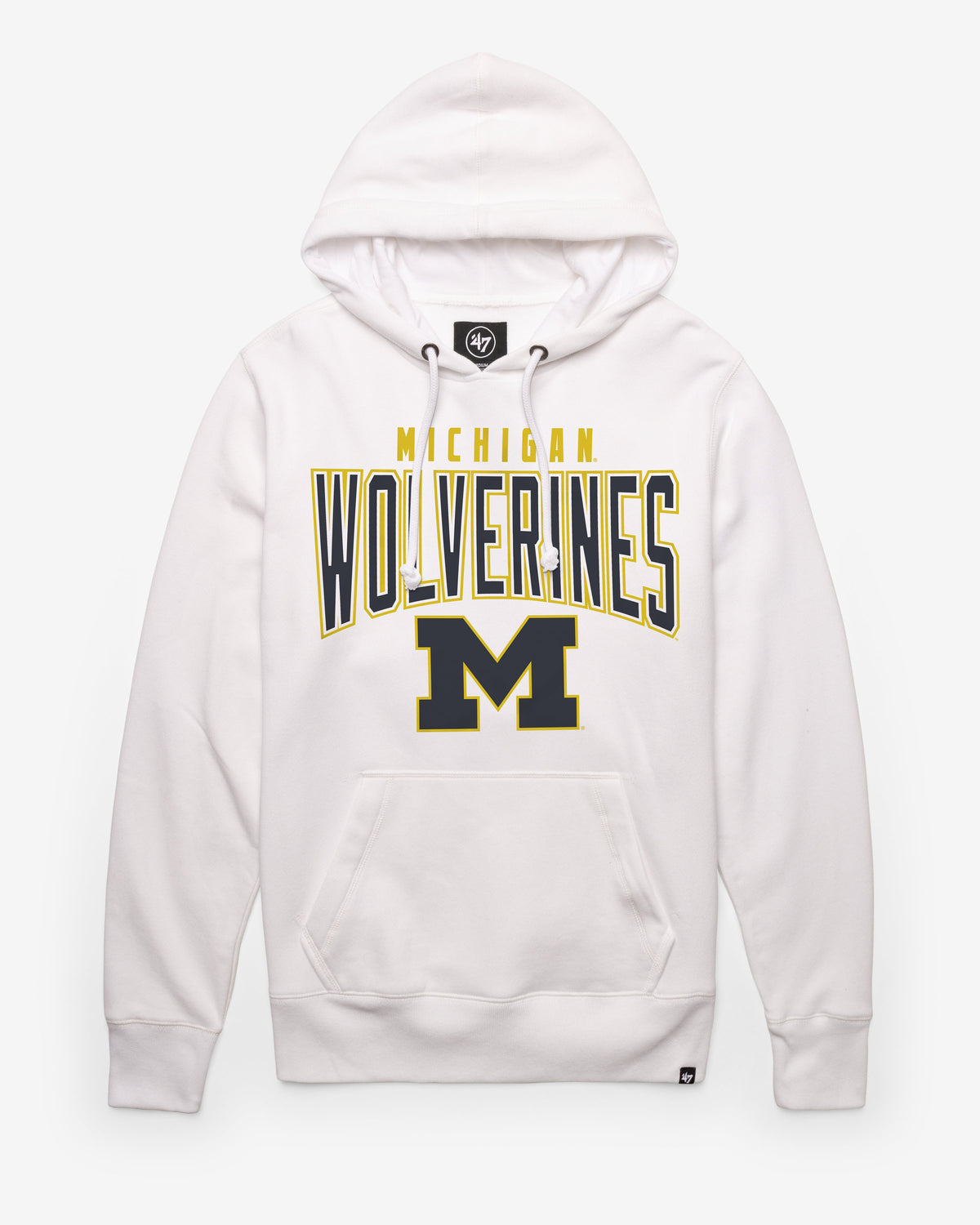 MICHIGAN WOLVERINES TEAM ELEMENTS ARCH '47 HEADLINE HOOD WHITE WASH