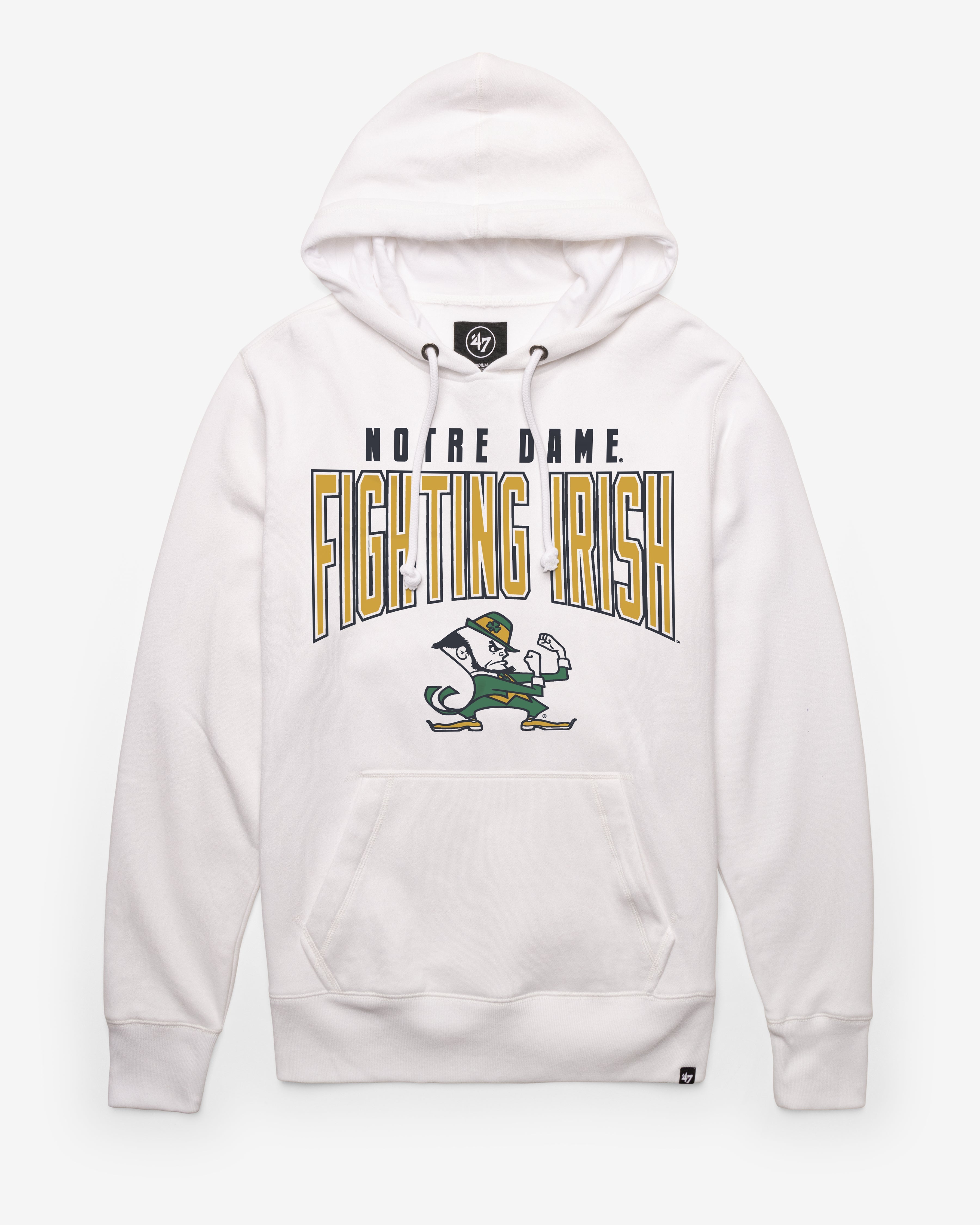 NOTRE DAME FIGHTING IRISH TEAM ELEMENTS '47 ARCH HEADLINE HOOD WHITE WASH