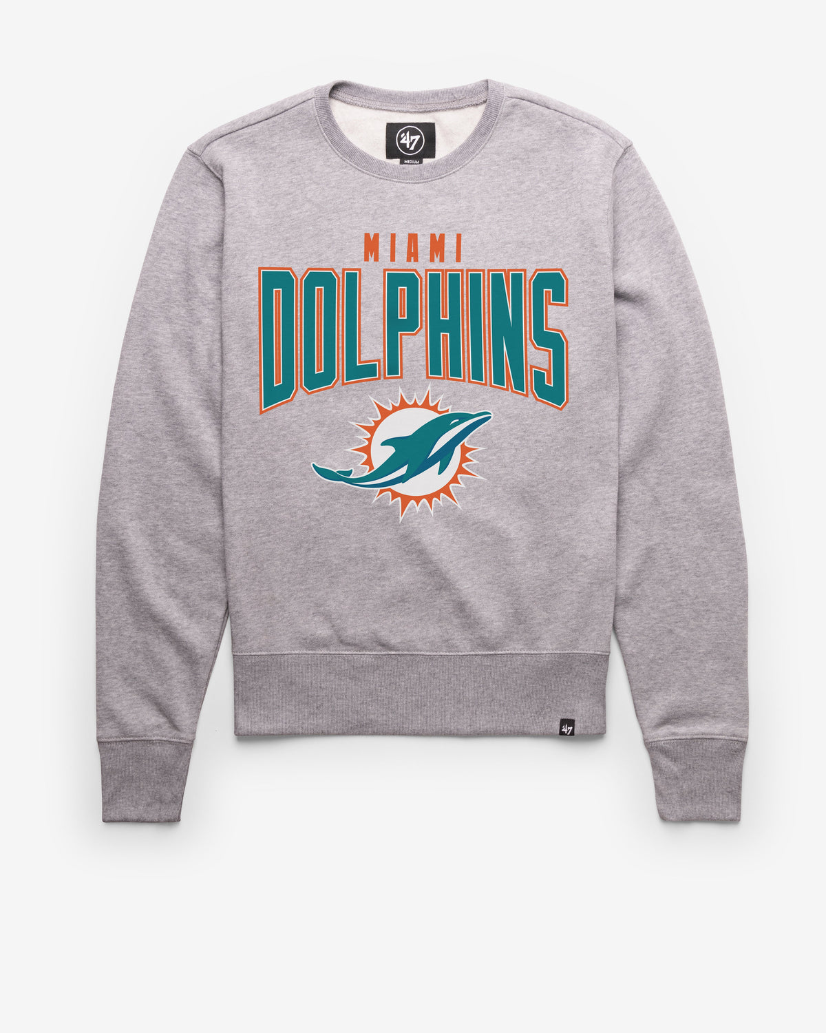 MIAMI DOLPHINS TEAM ELEMENTS ARCH '47 HEADLINE CREW SLATE GREY