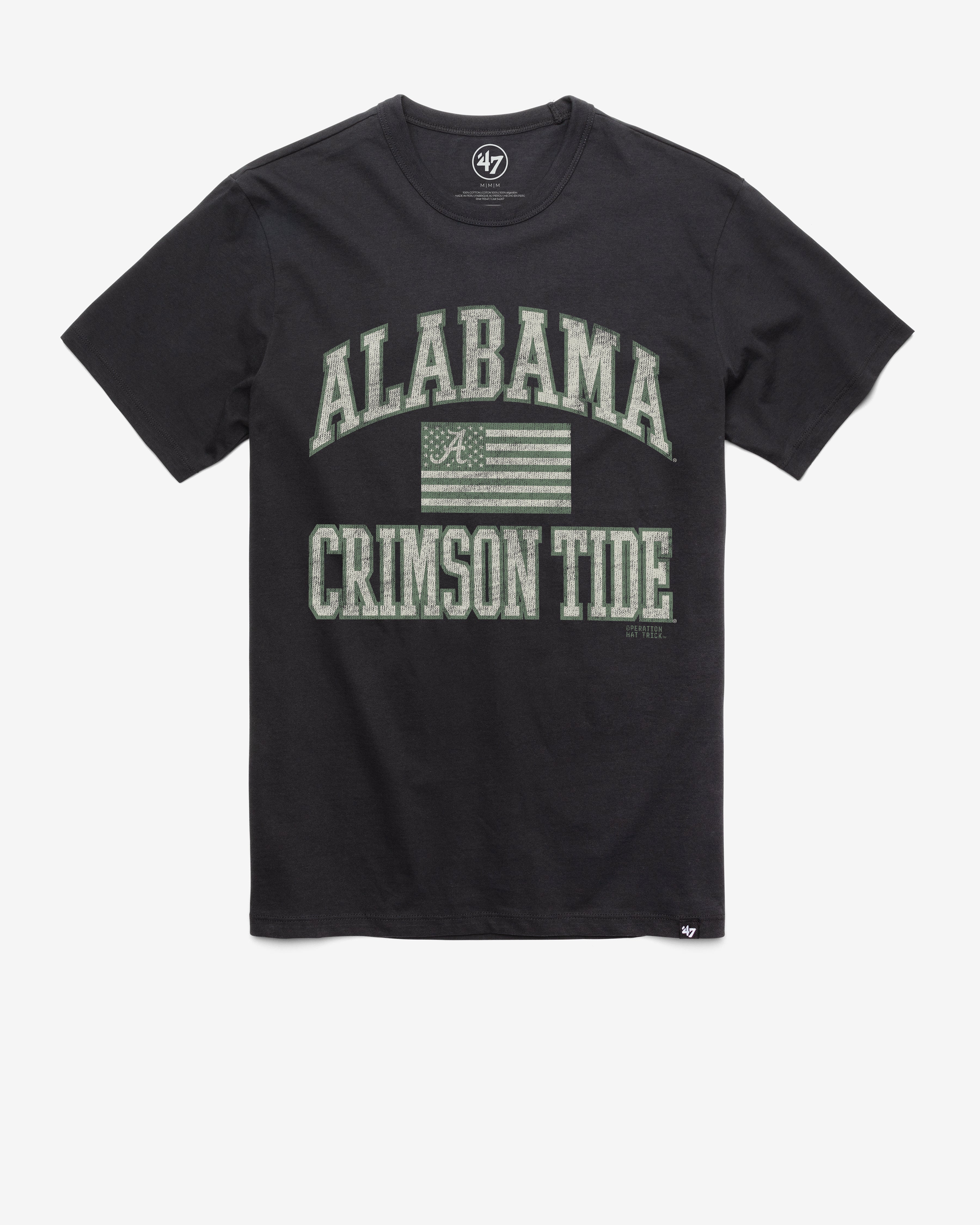 ALABAMA CRIMSON TIDE OPERATION HAT TRICK OHT MAJOR '47 FRANKLIN TEE FLINT BLACK