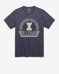 ILLINOIS FIGHTING ILLINI OPERATION HAT TRICK OHT CONVOY '47 FRANKLIN TEE ATLAS BLUE