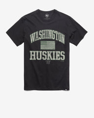 WASHINGTON HUSKIES OPERATION HAT TRICK OHT MAJOR '47 FRANKLIN TEE FLINT BLACK