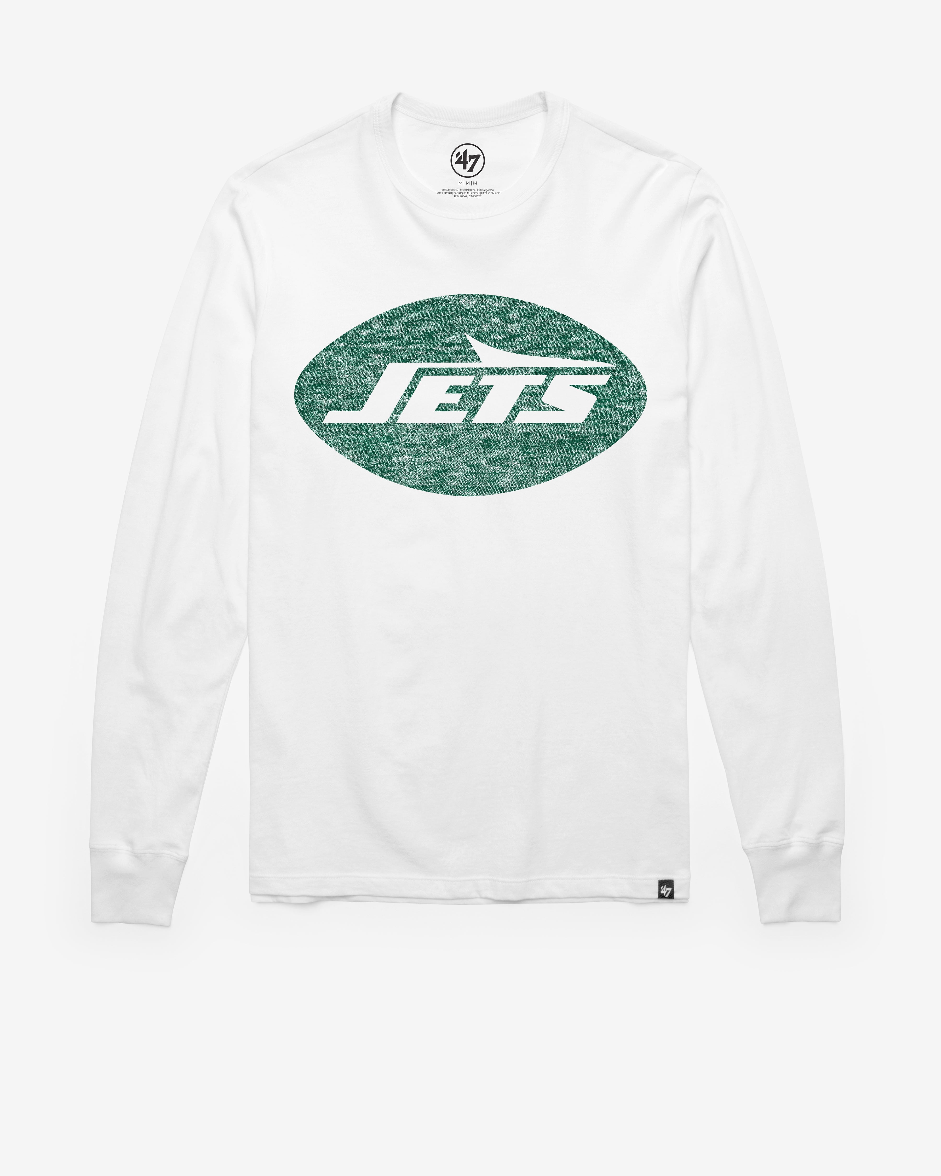 NEW YORK JETS PREMIER '47 FRANKLIN LONG SLEEVE TEE WHITE WASH