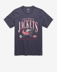 COLUMBUS BLUE JACKETS CREASE '47 FRANKLIN TEE ATLAS BLUE