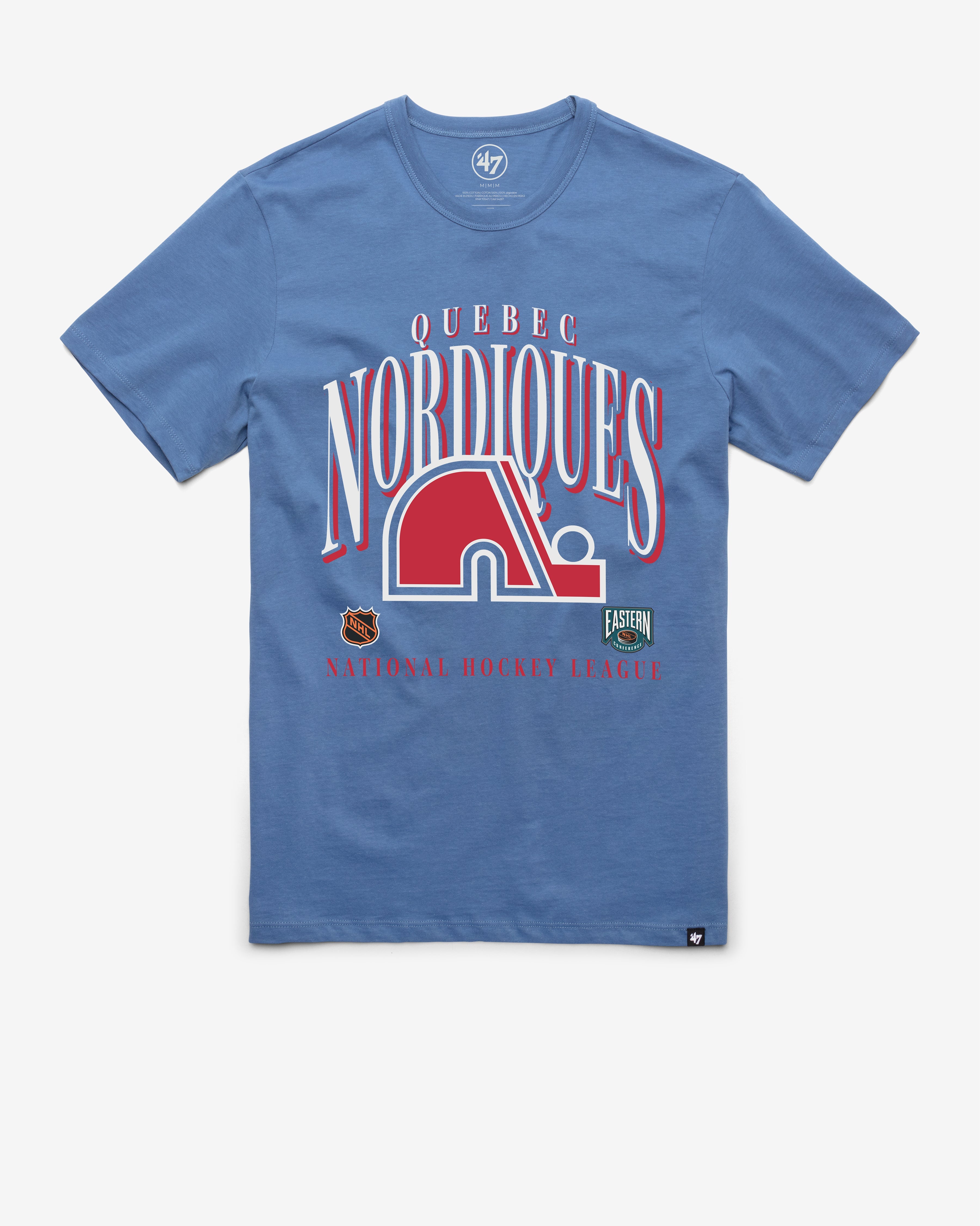 QUEBEC NORDIQUES VINTAGE CREASE '47 FRANKLIN TEE CADET BLUE