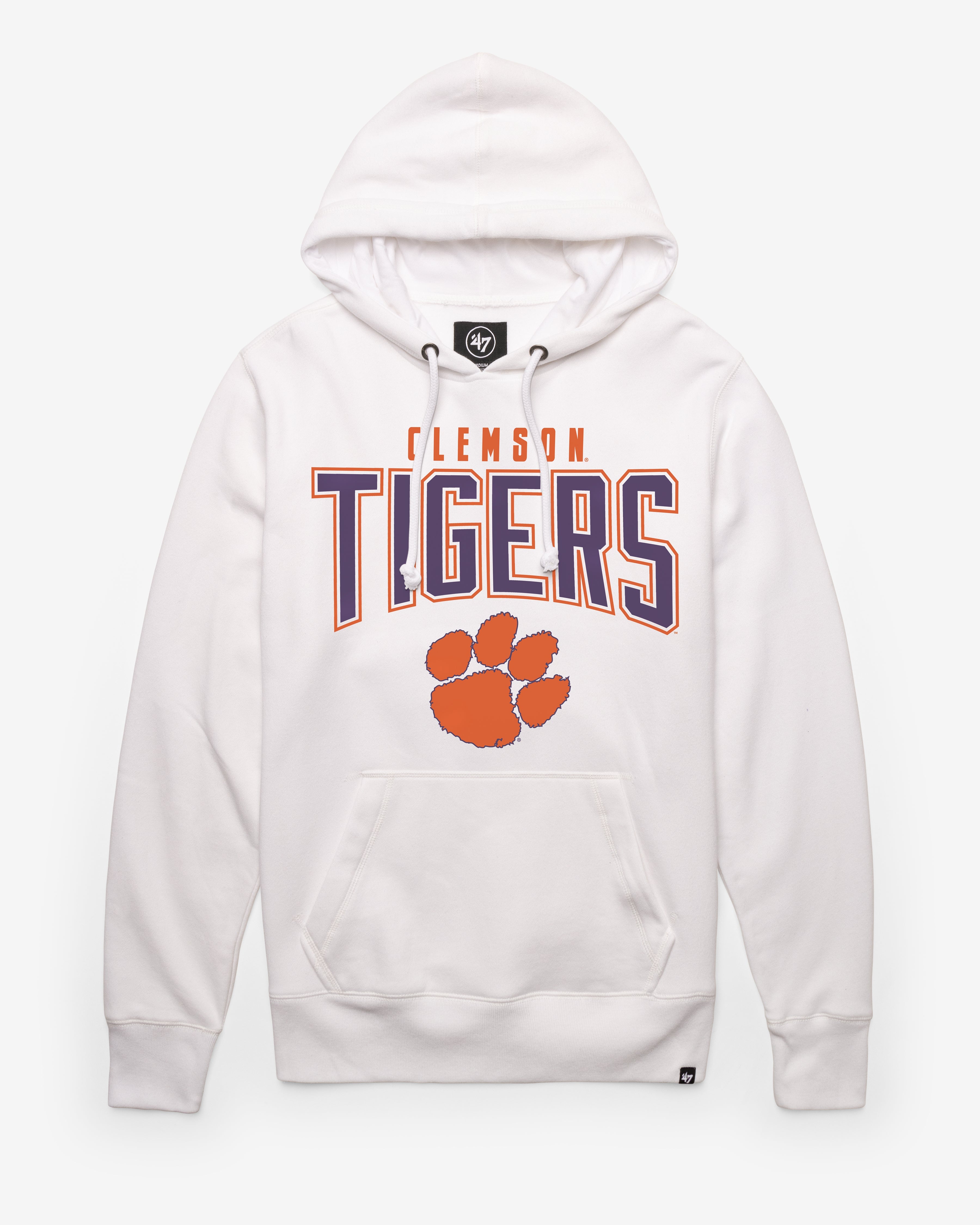 CLEMSON TIGERS TEAM ELEMENTS ARCH '47 HEADLINE HOOD WHITE WASH