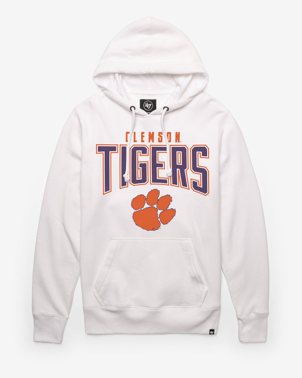 CLEMSON TIGERS TEAM ELEMENTS ARCH '47 HEADLINE HOOD WHITE WASH